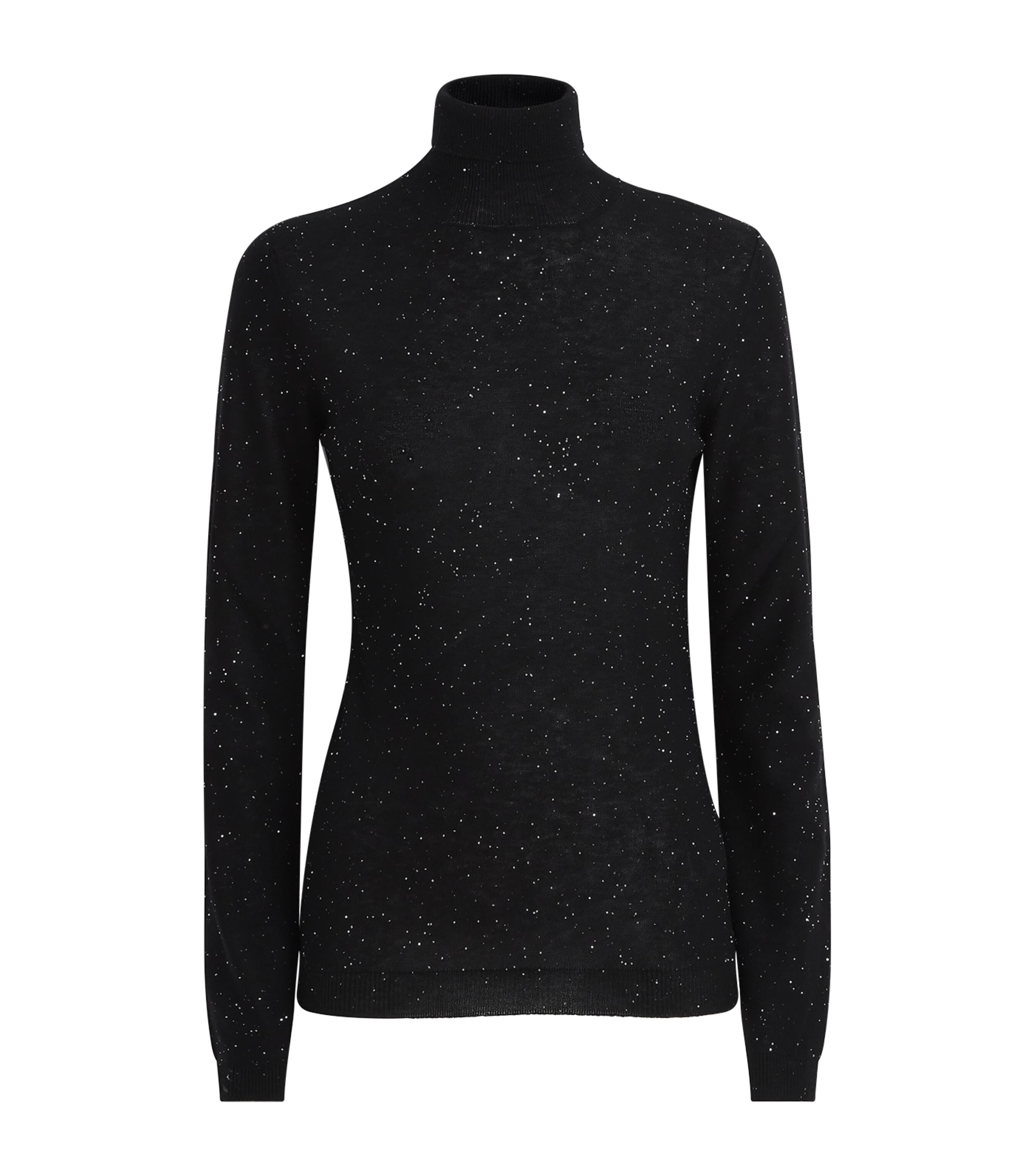 Fabiana Filippi Womens Virgin Wool Embellished Rollneck Sweater Nero