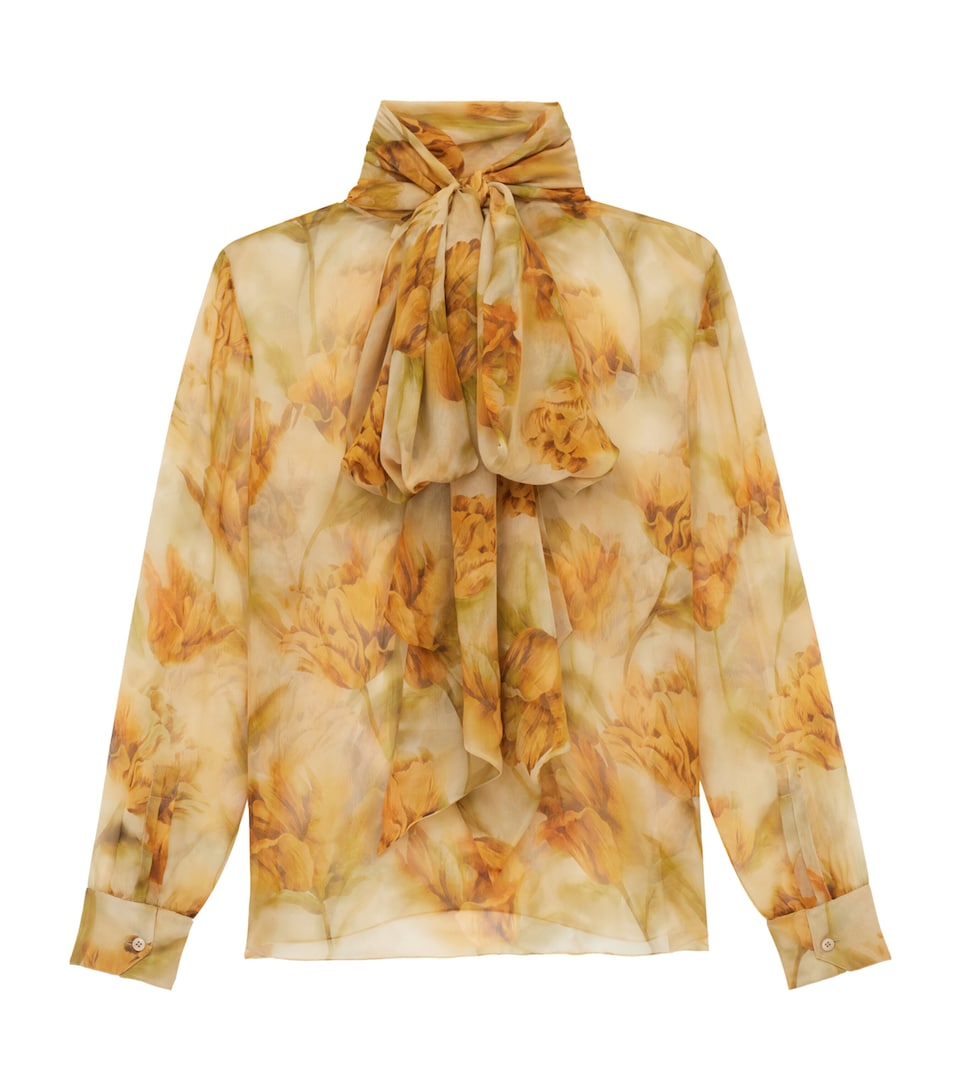 Silk Floral Print Blouse