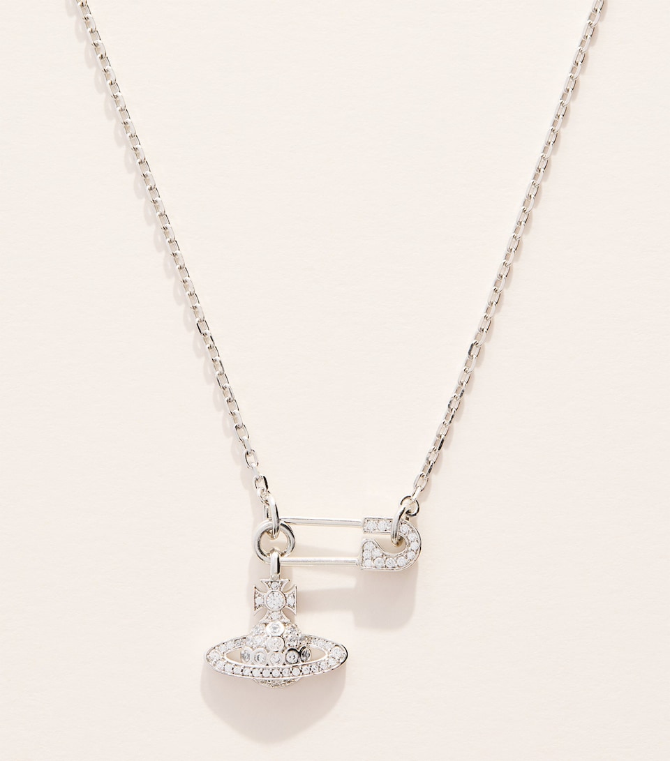 Vivienne Westwood Lucrece Pendant Necklace Plat/wht Cz
