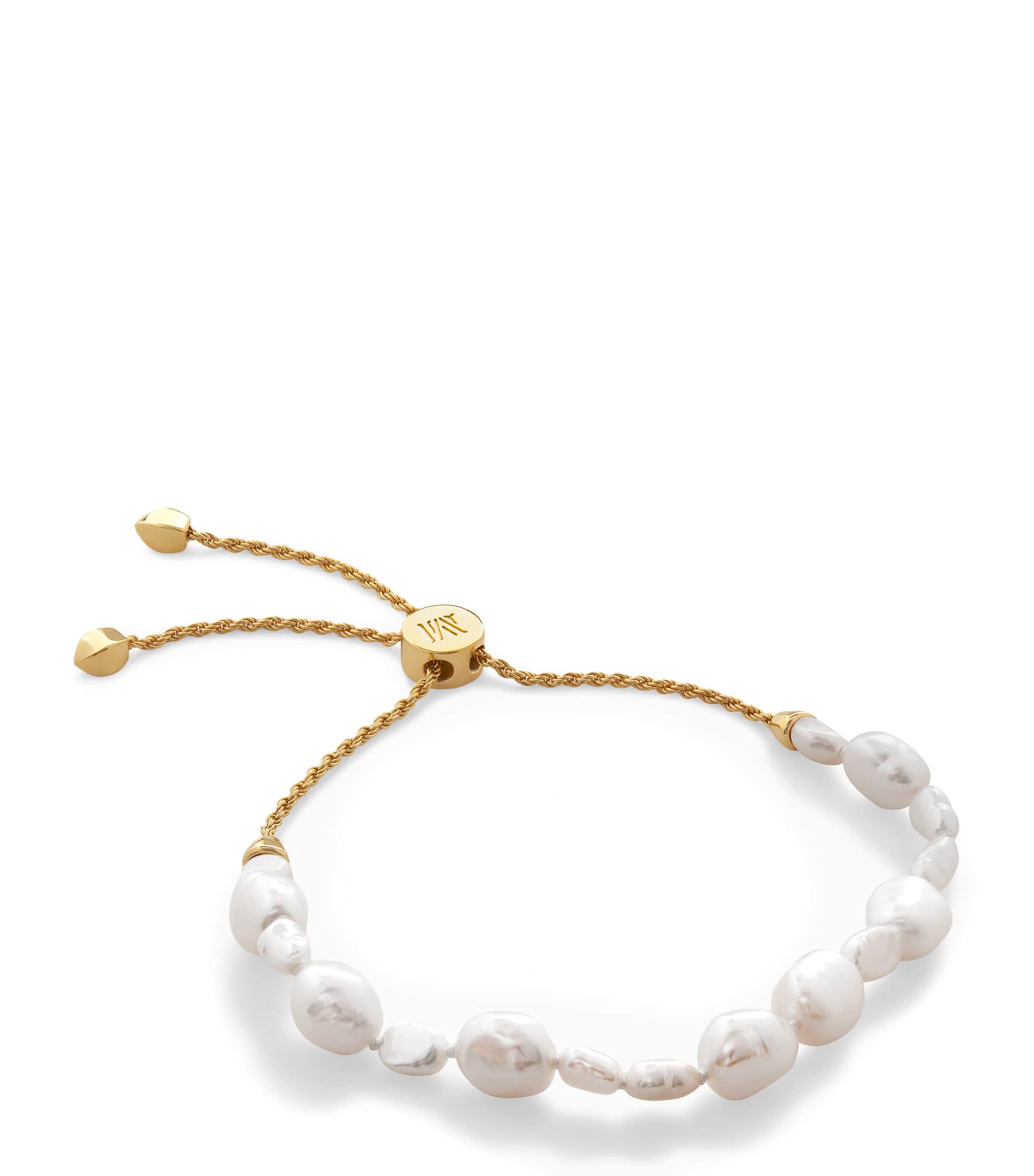 Monica Vinader Gold Vermeil and Pearl Nura Chain Bracelet Gold Vermeil