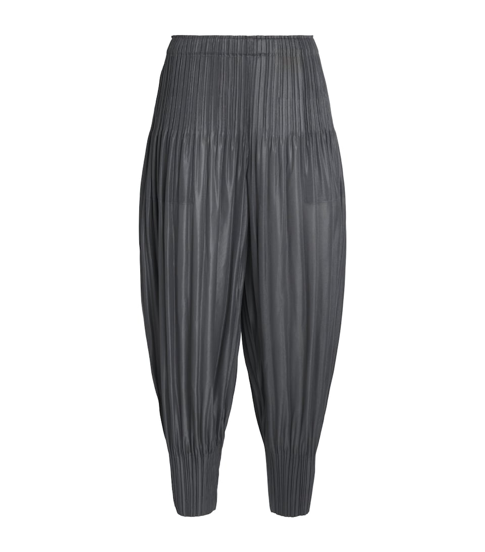 Pleats Please Issey Miyake Womens Fluffy Basics Tapered Trousers Grey