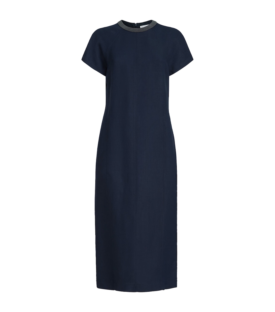 Monili-Trim Midi Dress