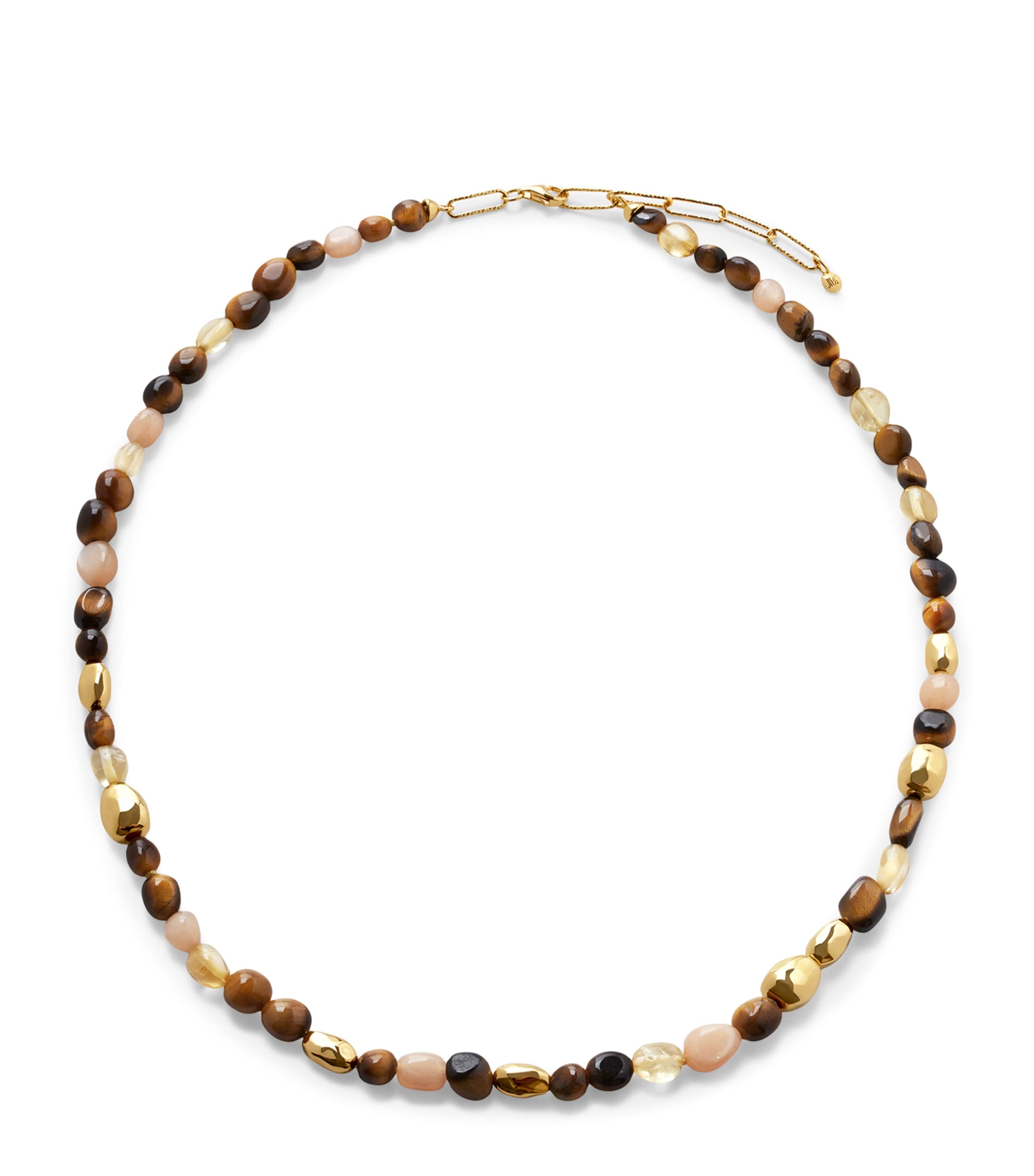 Monica Vinader Gold Vermeil Multi Gemstone Rio Beaded Necklace Gold Vermeil