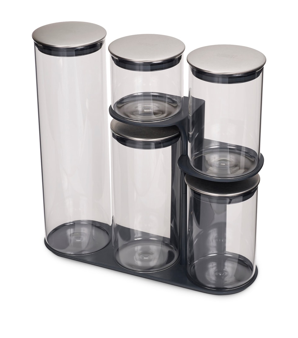 Joseph Joseph Glass Kitchen Jars and Stand (Set of 5) Glass