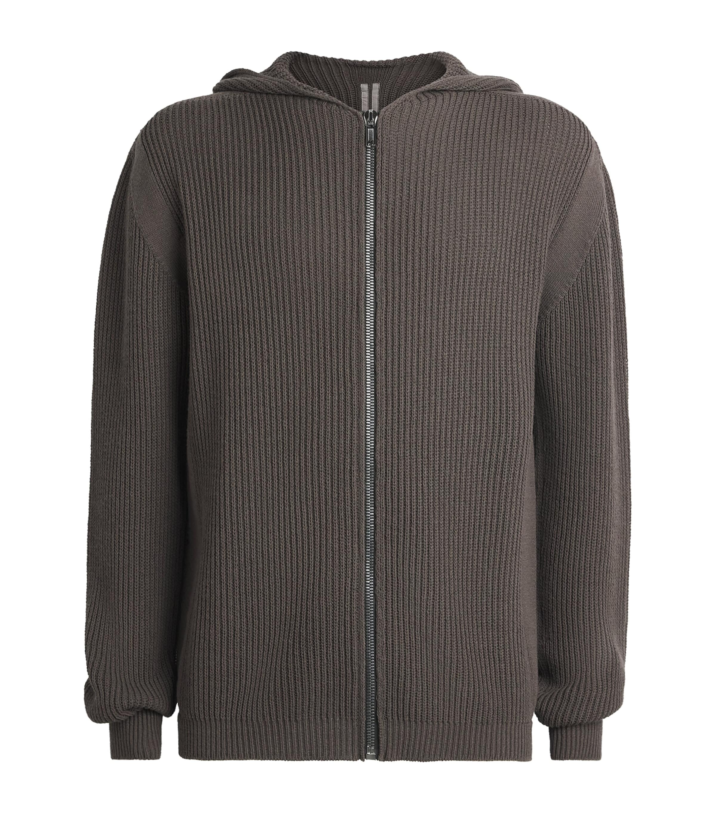 Rick Owens Mens Cashmere Zip-Up Hoodie Drk Dust