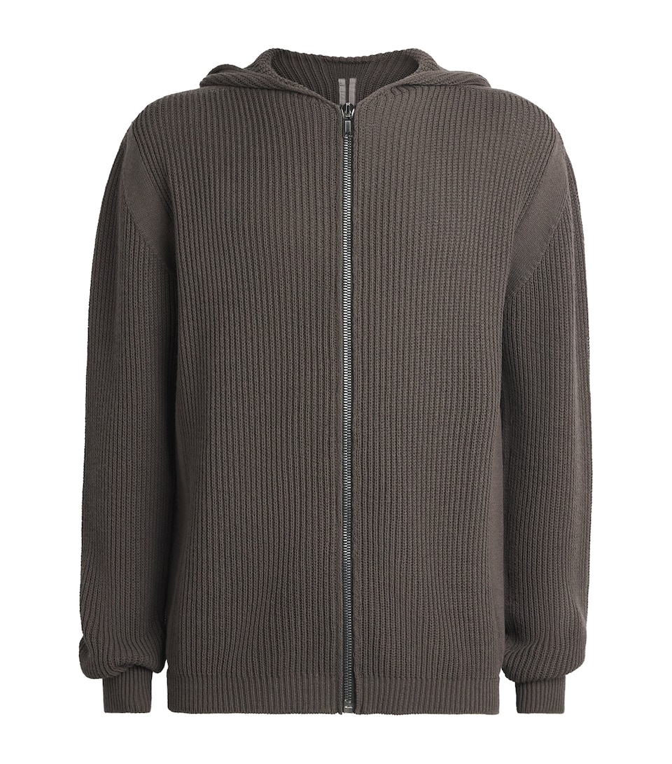 Rick Owens Mens Cashmere Zip-Up Hoodie Drk Dust