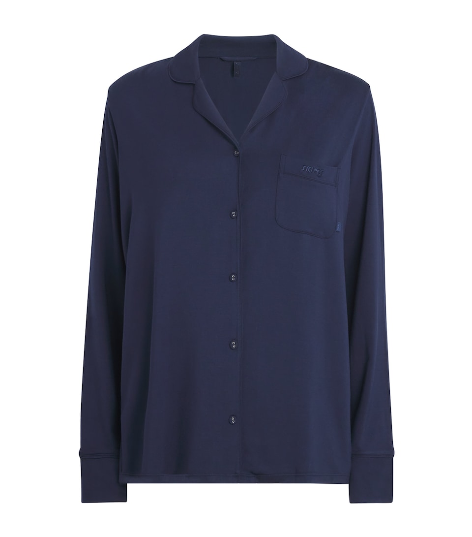 Skims Womens Sleep Long-Sleeve Pyjama Set Navy