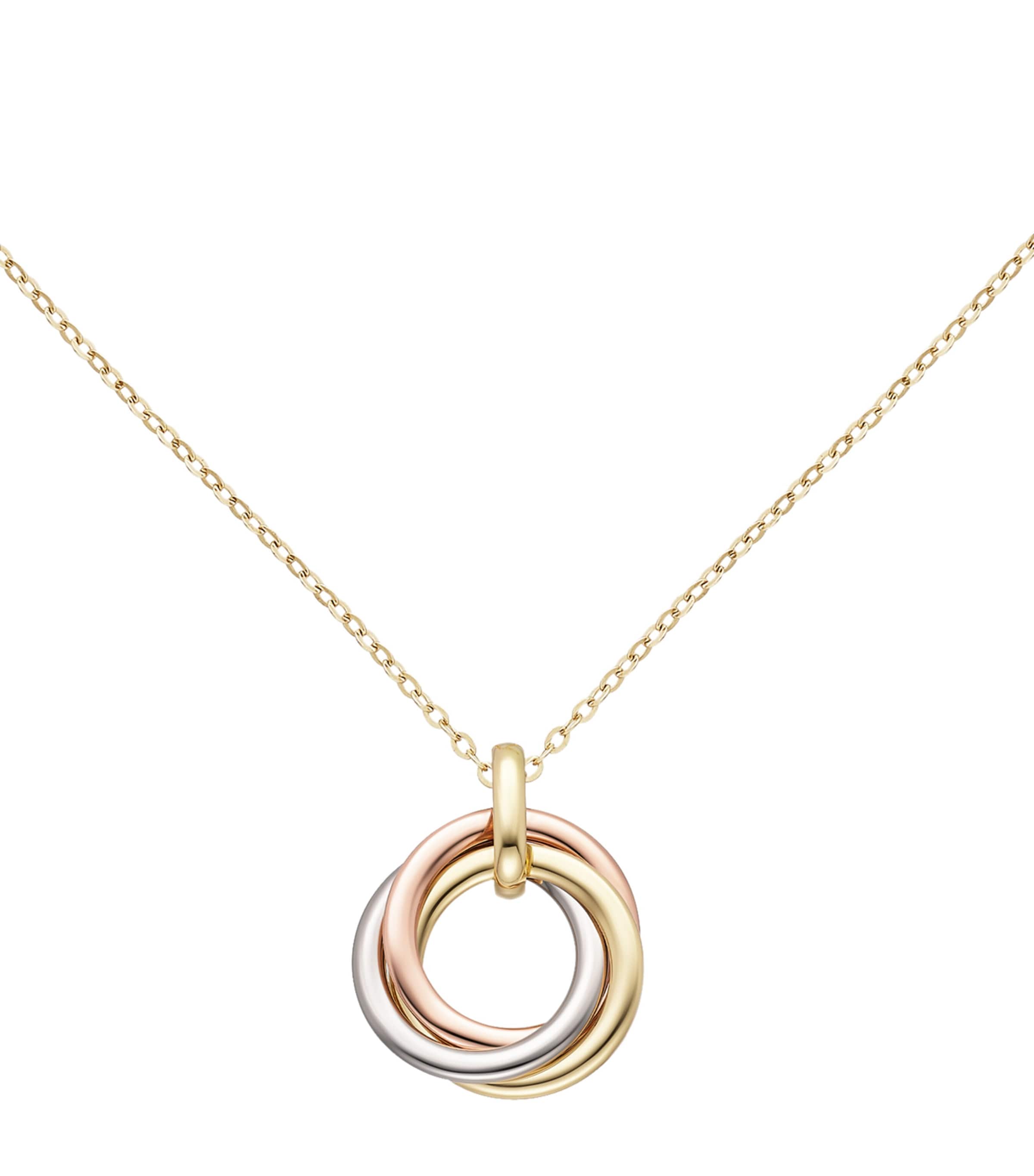 Medium White, Yellow and Rose Gold Trinity Necklace