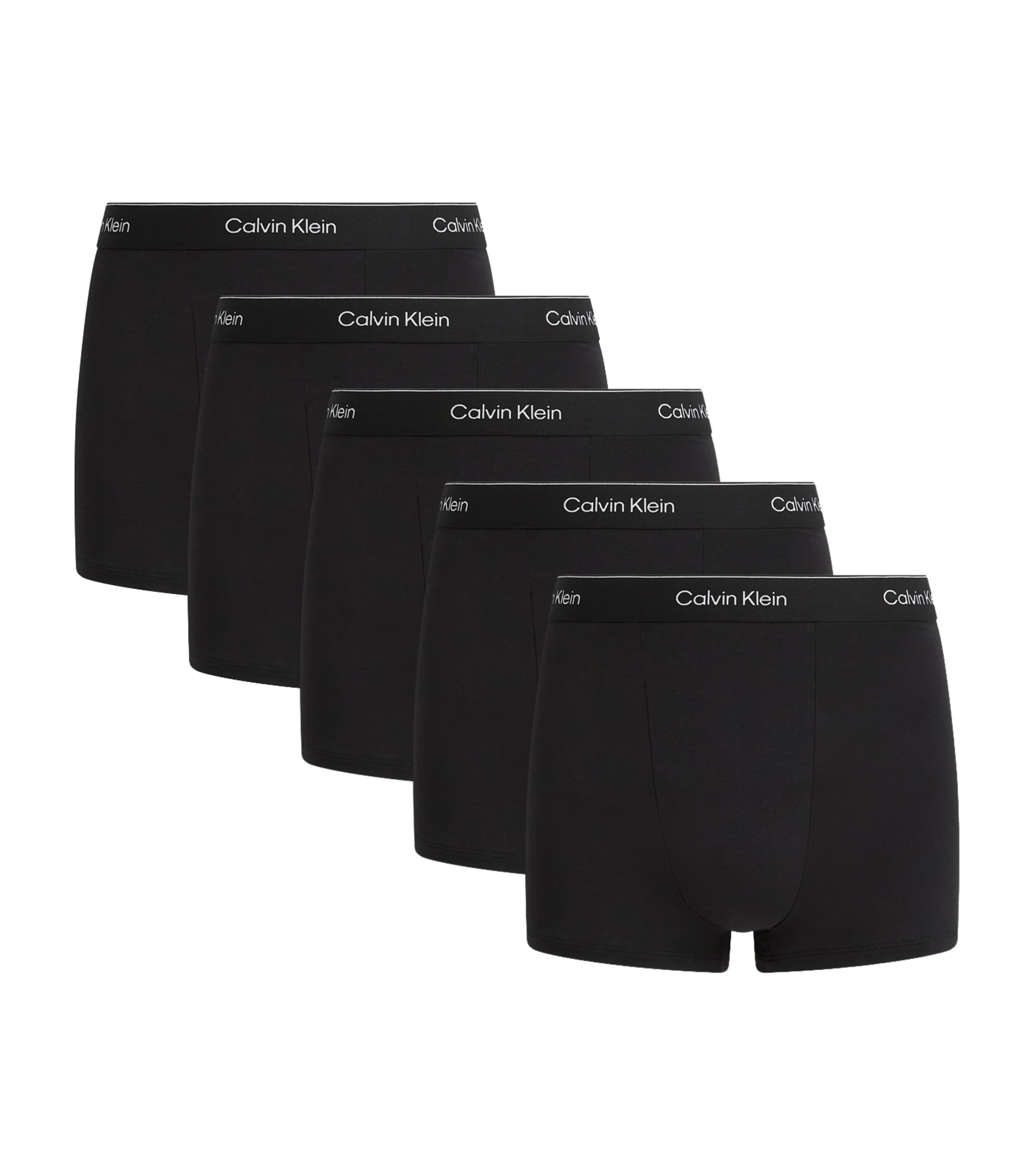 Calvin Klein Mens Stretch-Cotton Icon Relaxed Trunks (Pack of 5) Black