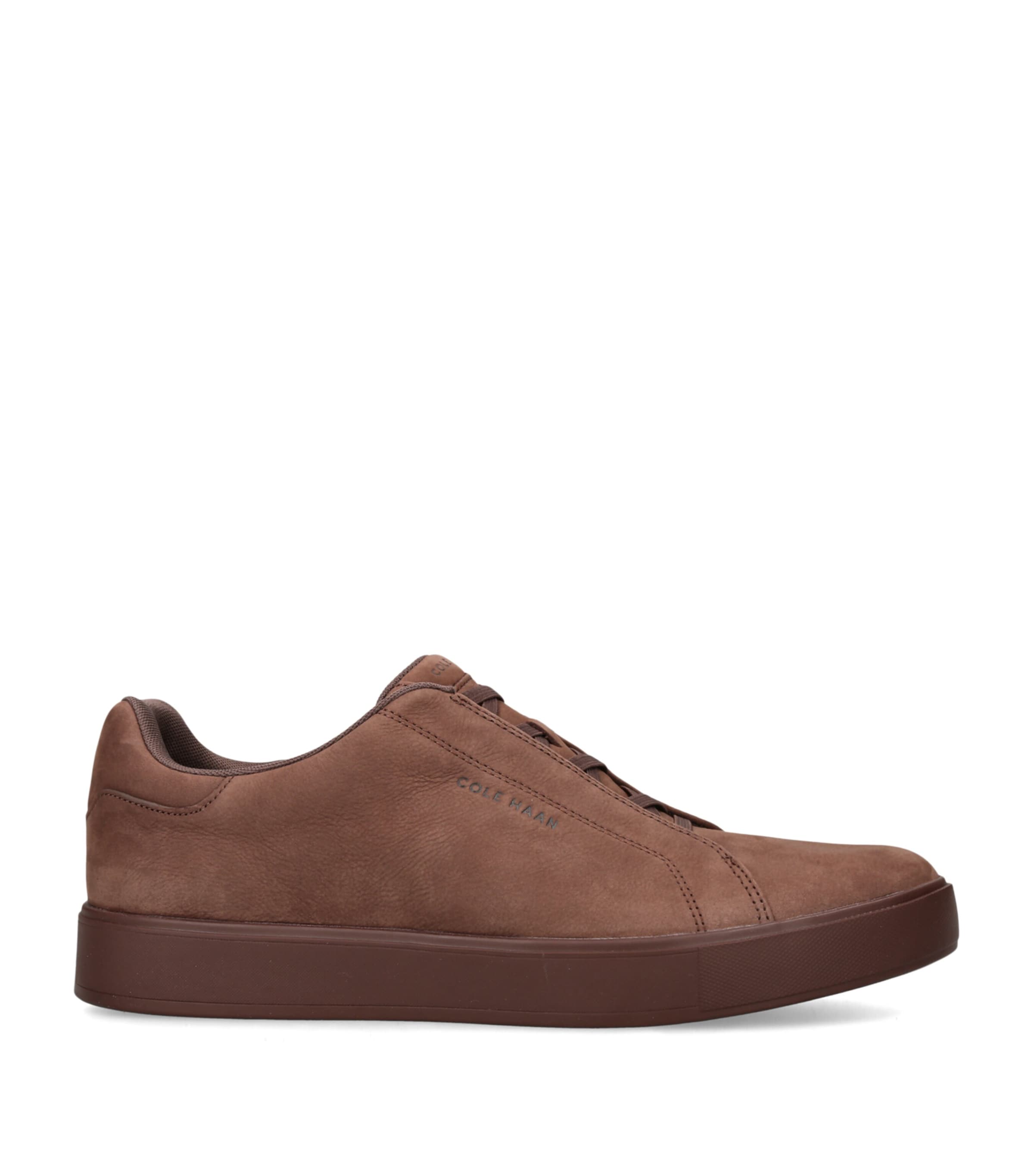 Cole Haan Nubuck GrandPrø Luxe Slip-On Sneakers Mid Brown