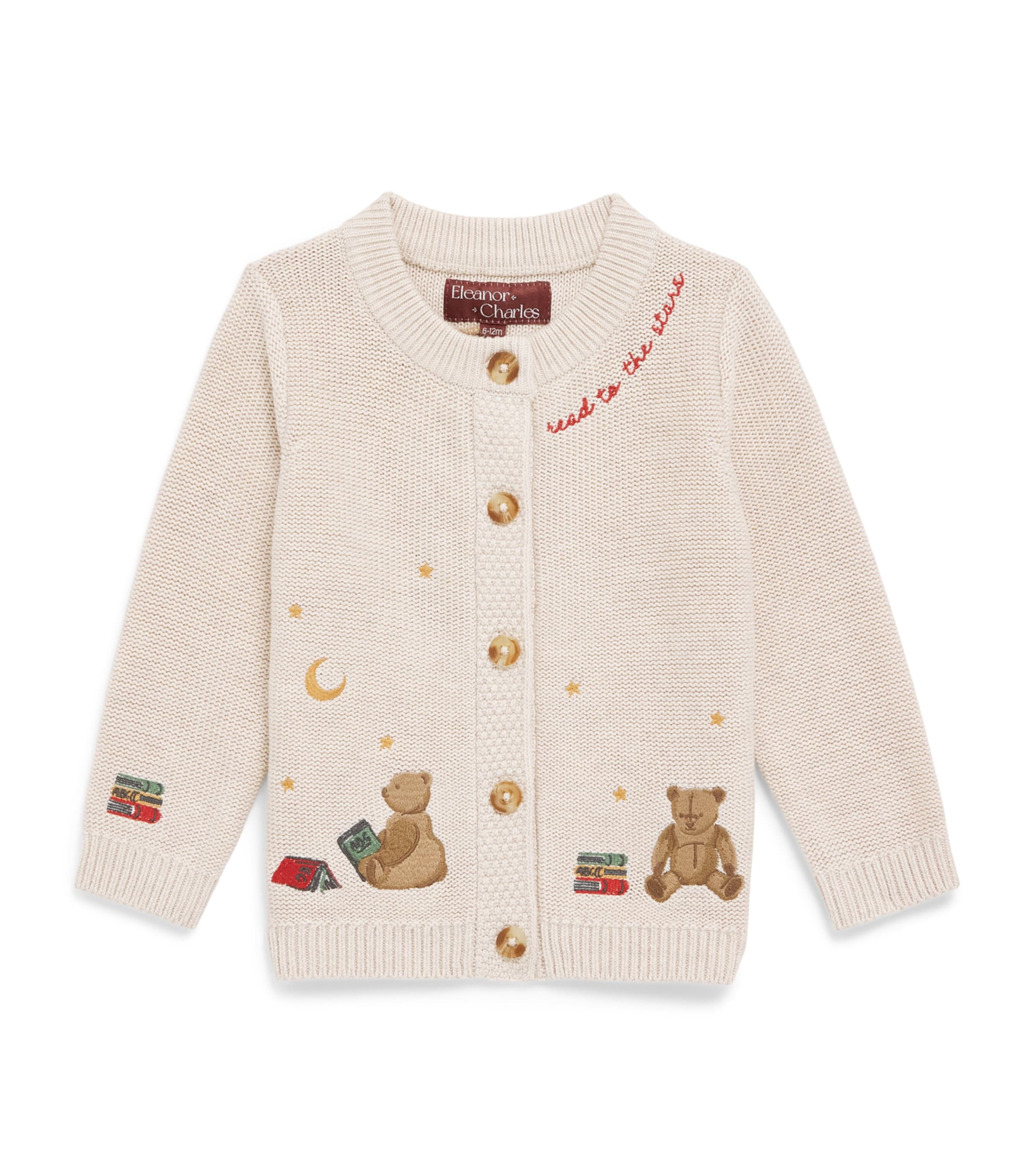 Eleanor Charles Embroidered Teddy Cardigan (3-36 Months) Td
