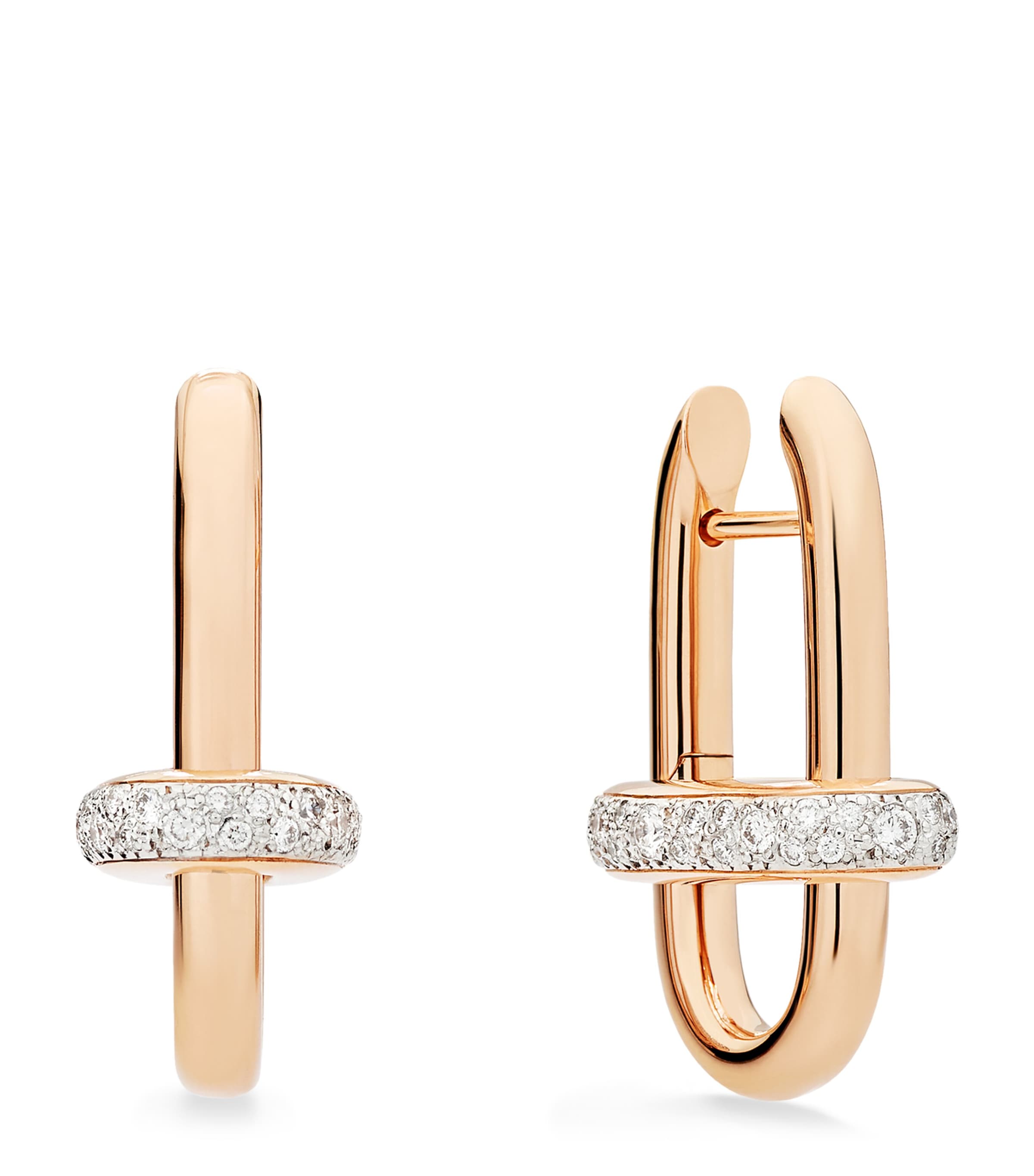Rose Gold and Diamond Iconica Hoop Earrings