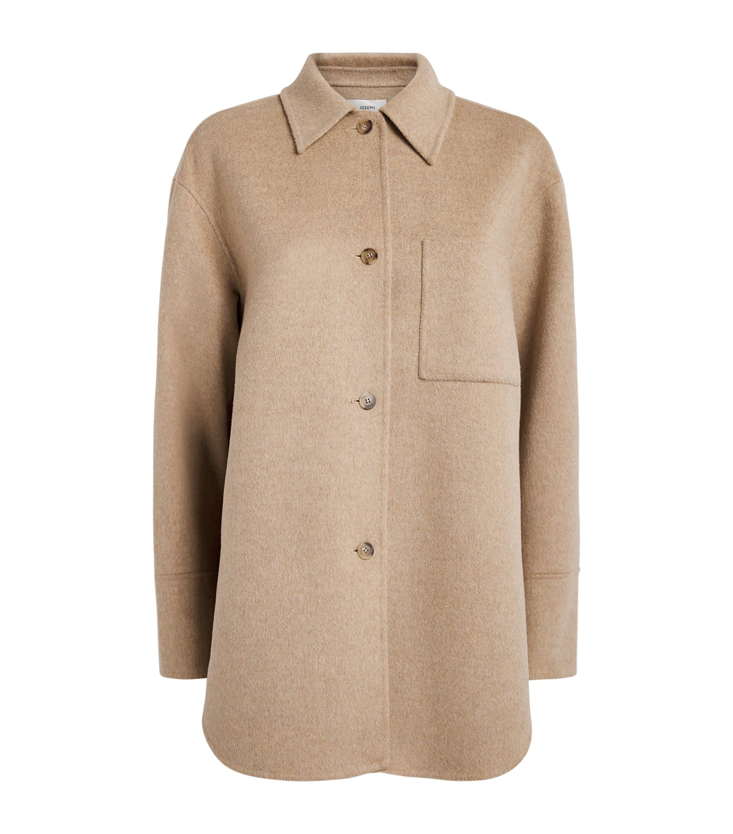 Joseph Womens Wool-Cashmere Wada Overshirt Powder Melange