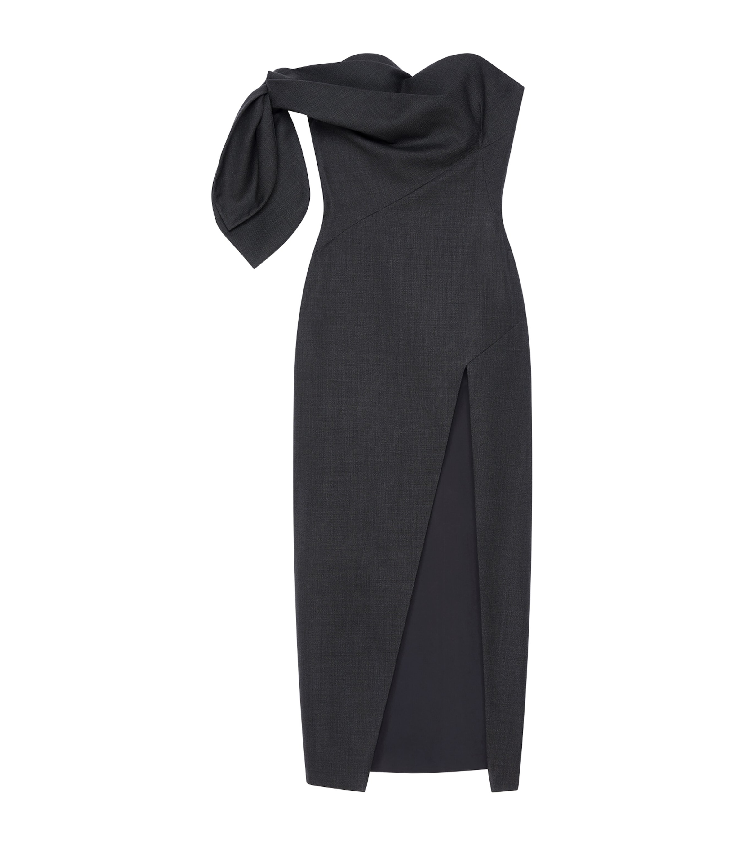 Givenchy Womens Wool Maxi Dress Grey Mix