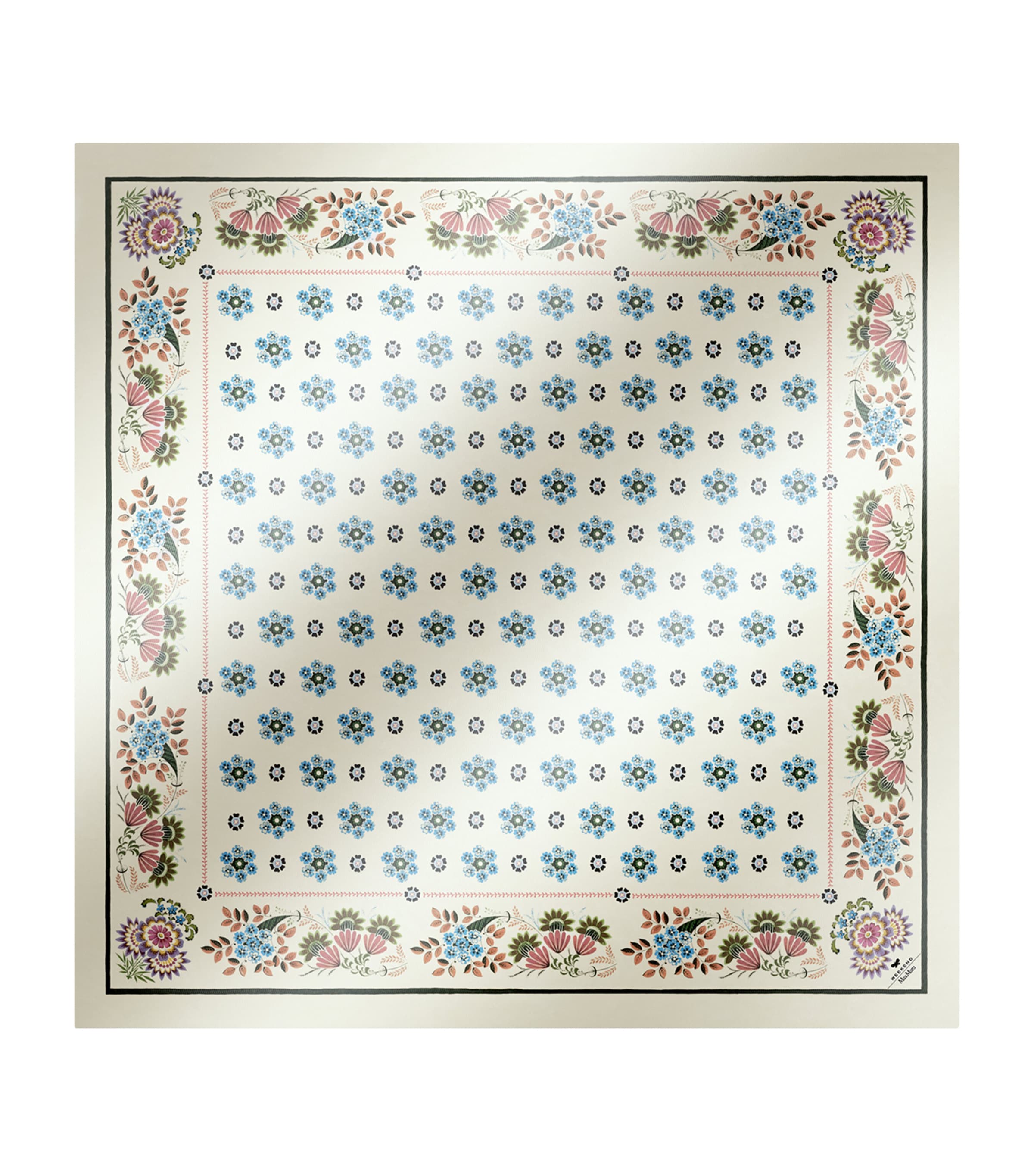 Silk Twill Floral Scarf