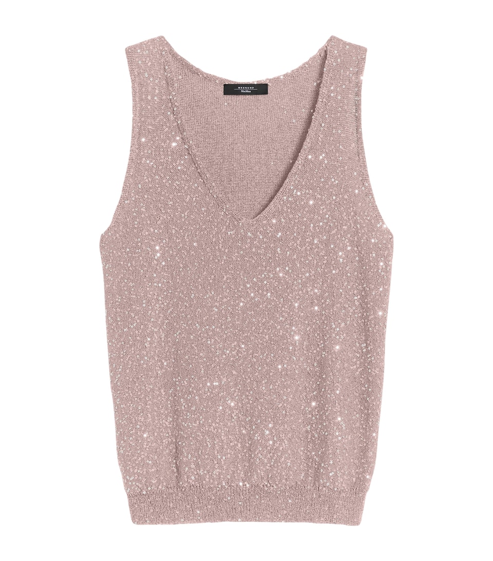 Knitted Sequin-Detail Sweater Vest