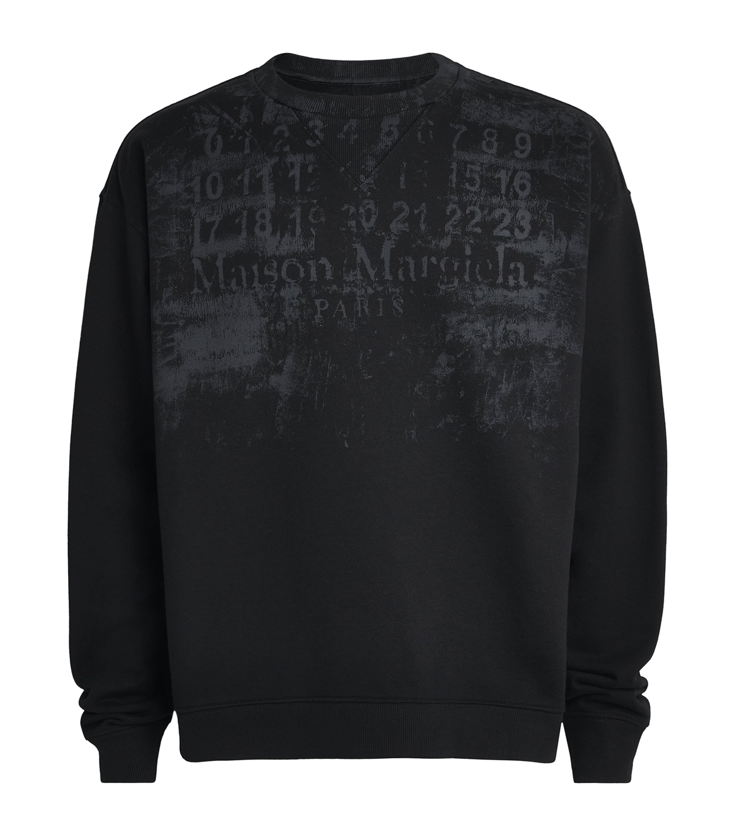 Maison Margiela Mens Cotton Numeric Sweatshirt Black