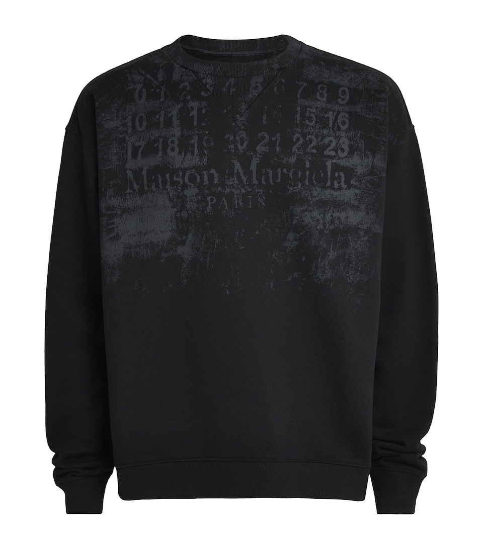 Maison Margiela Mens Cotton Numeric Sweatshirt Black