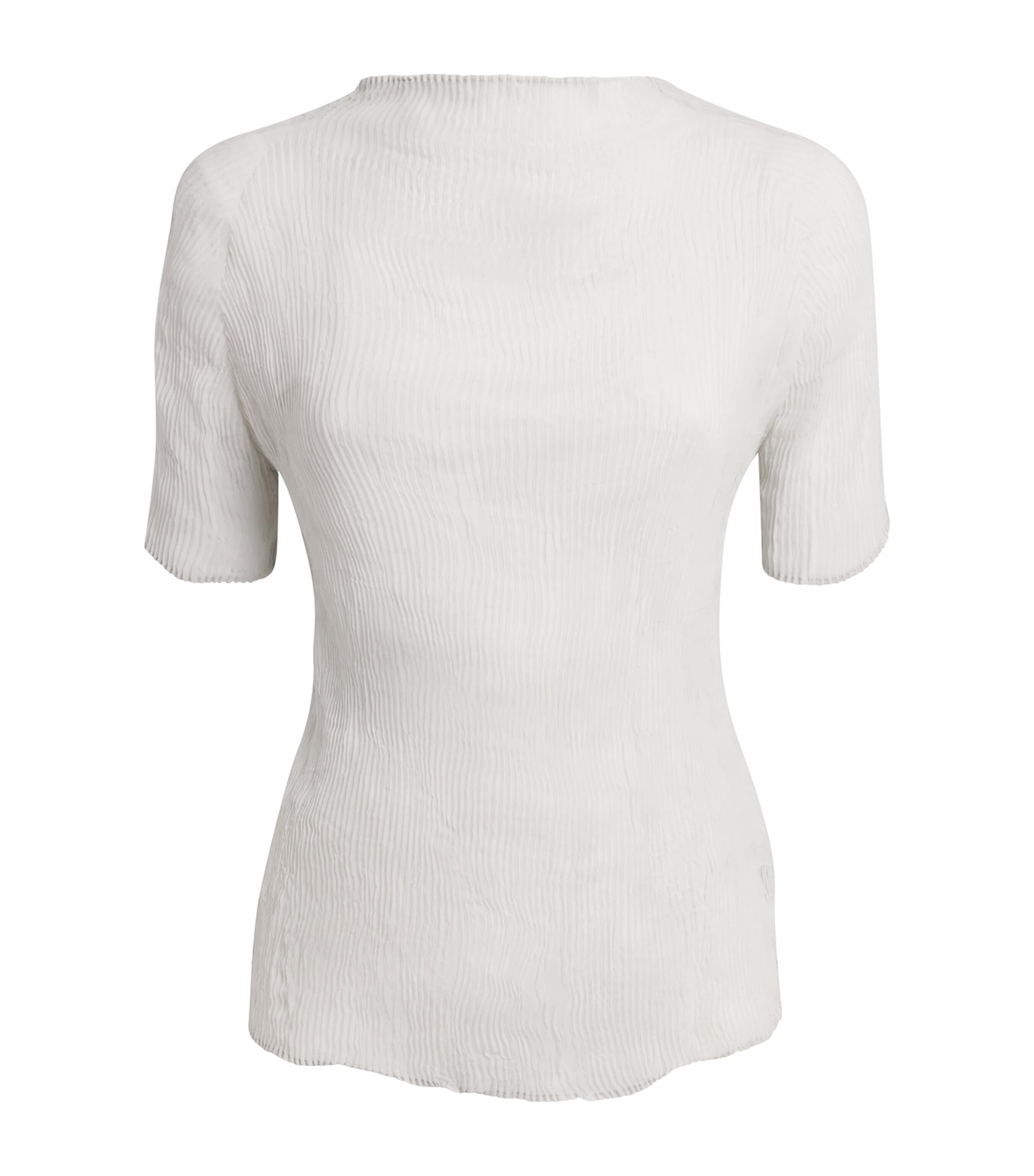 Issey Miyake Womens Chiffon Twist 3 Top Light Grey