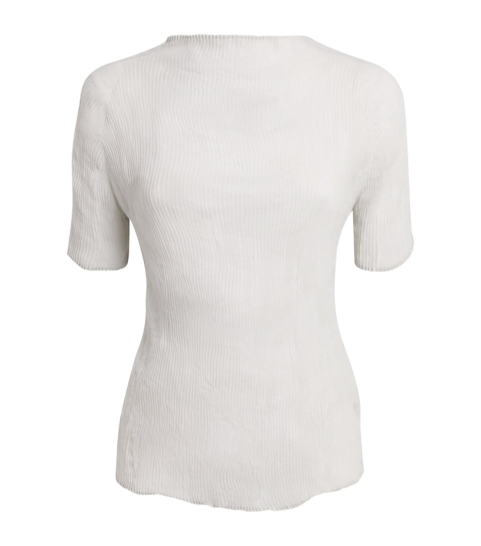 Issey Miyake Womens Chiffon Twist 3 Top Light Grey