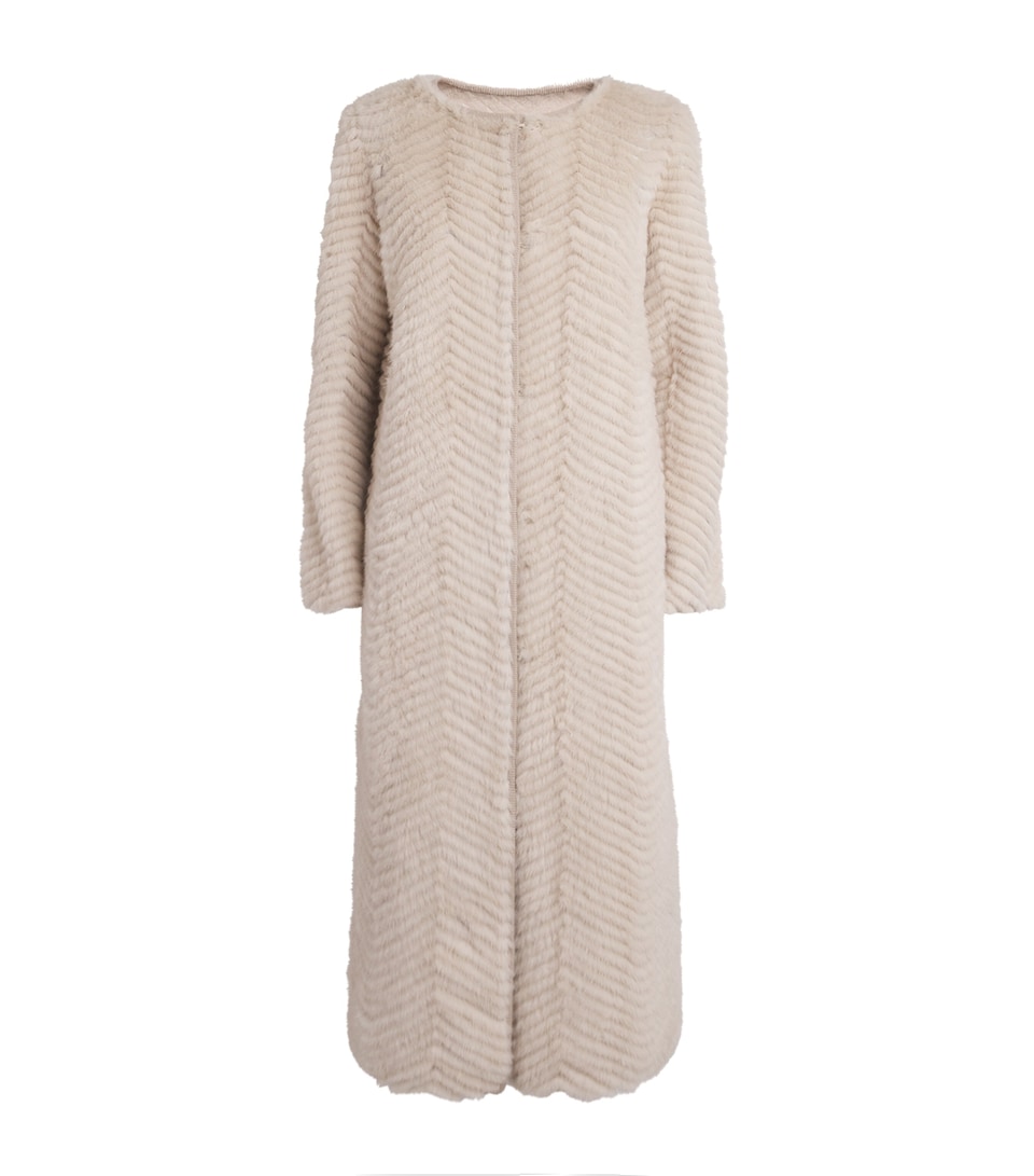 Wool-Fur Longline Coat