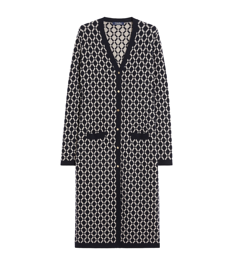 Max Mara Womens Wool Long Cardigan Ultramarine