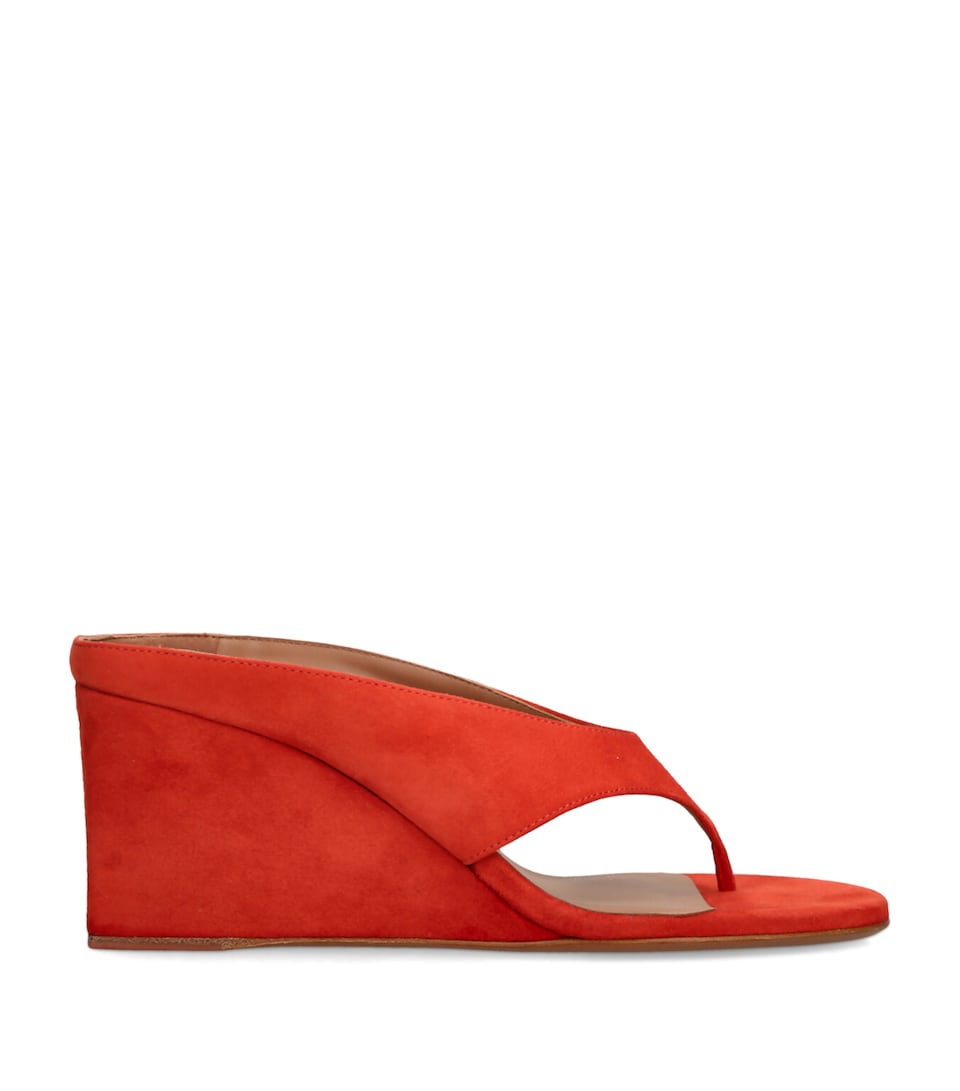 Suede Cube Wedge Sandals 75