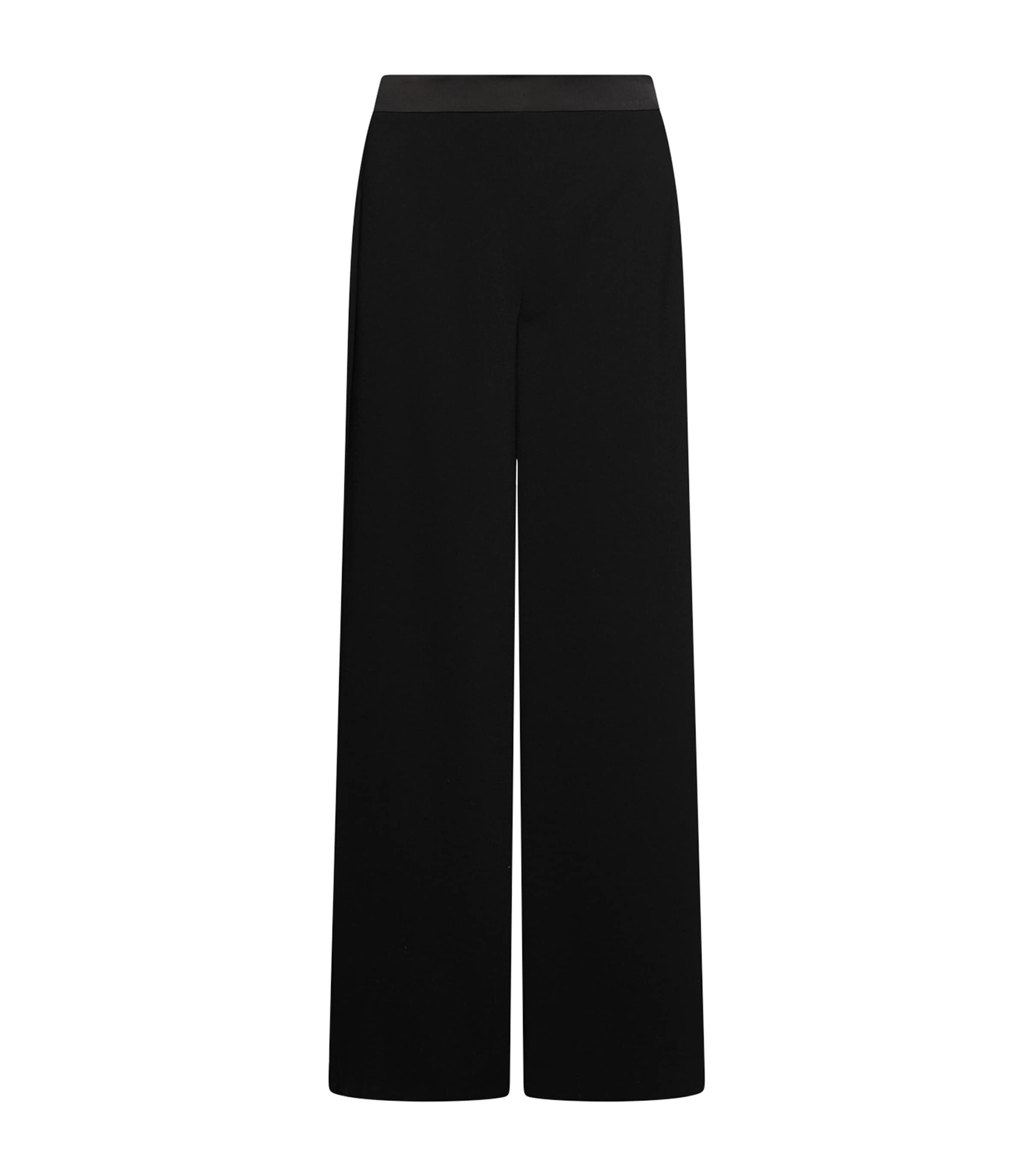 Marella Womens Envers Satin Wide-Leg Trousers Black