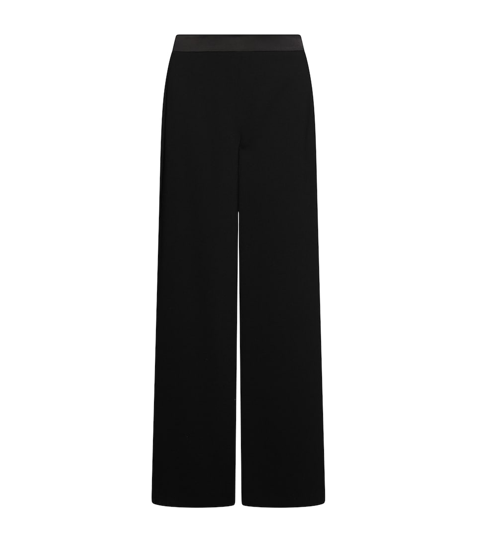 Marella Womens Envers Satin Wide-Leg Trousers Black