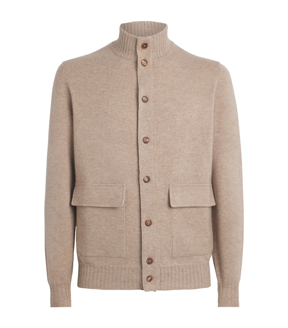 Fioroni Cashmere Mens Cashmere Knitted Bomber Jacket