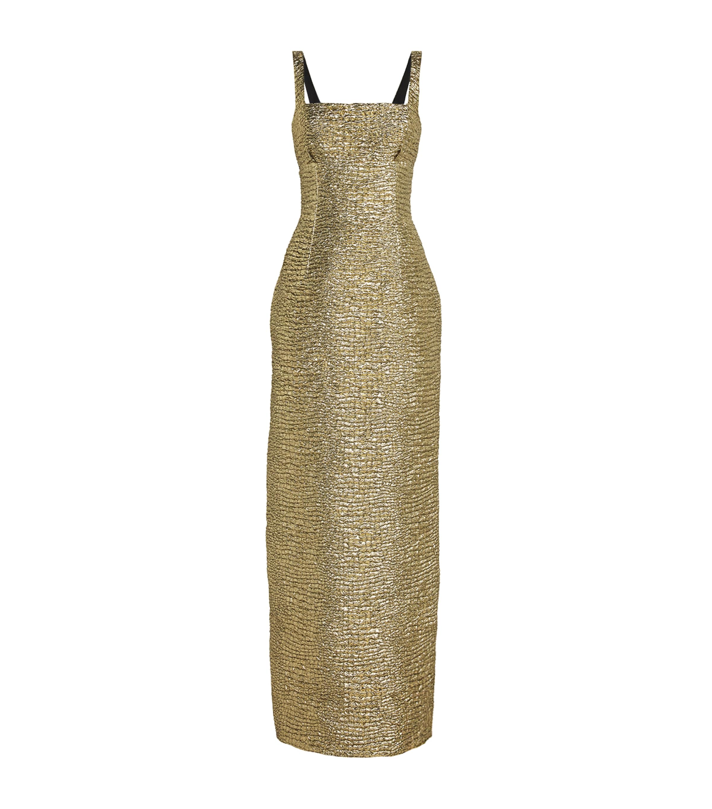 Metallic Seersucker Micheline Gown