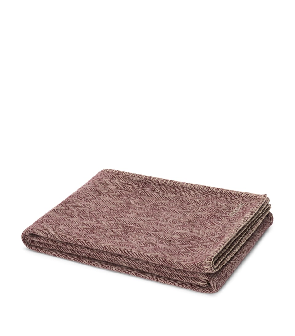 Missoni Home Wool-Cashmere Camelia Throw (130cm x 190cm) Bordeaux