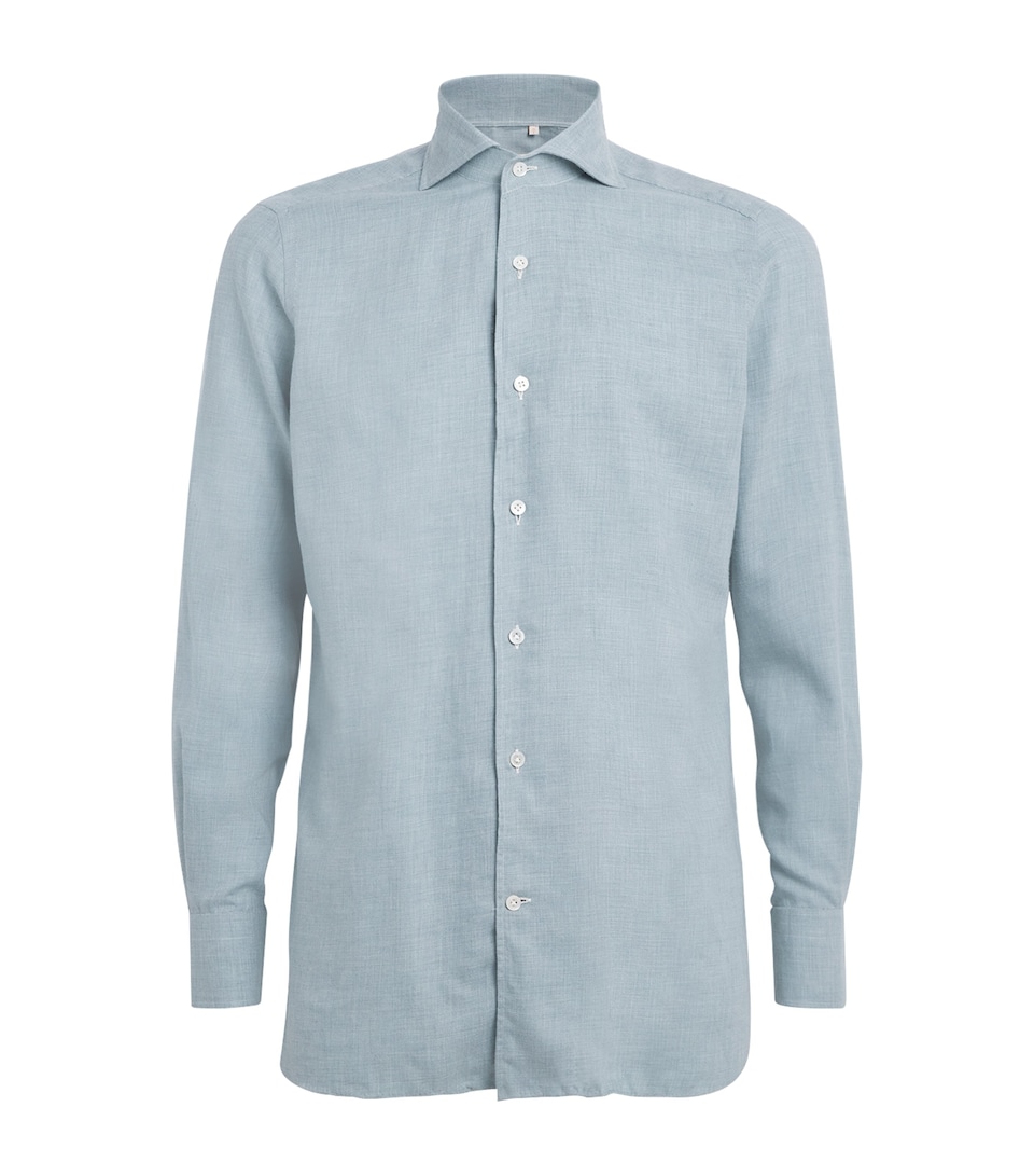 100HANDS Mens Cotton Flannel Shirt Ocean Grey