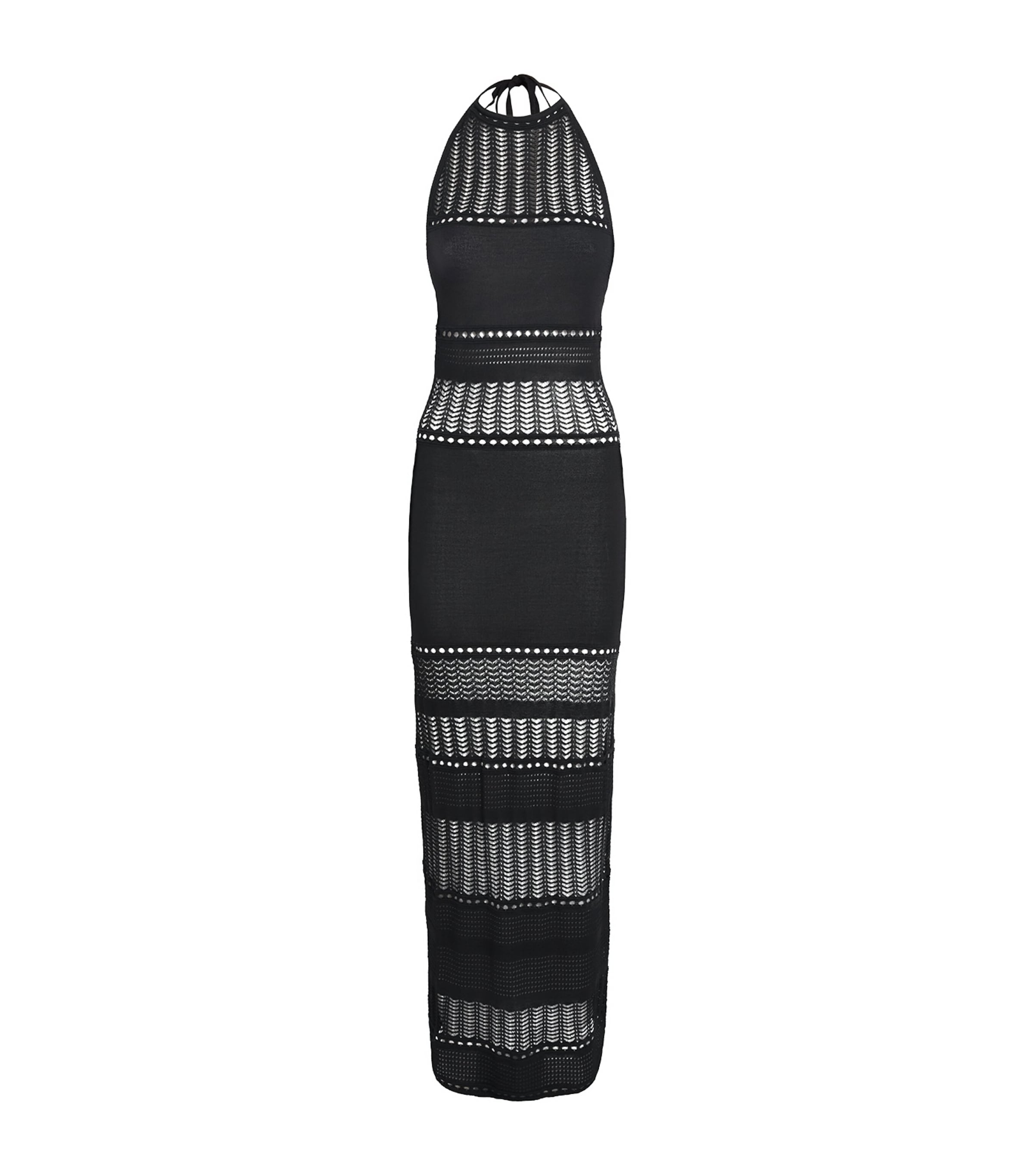 AWAY THAT DAY Womens Crochet Zanzibar Maxi Dress Black