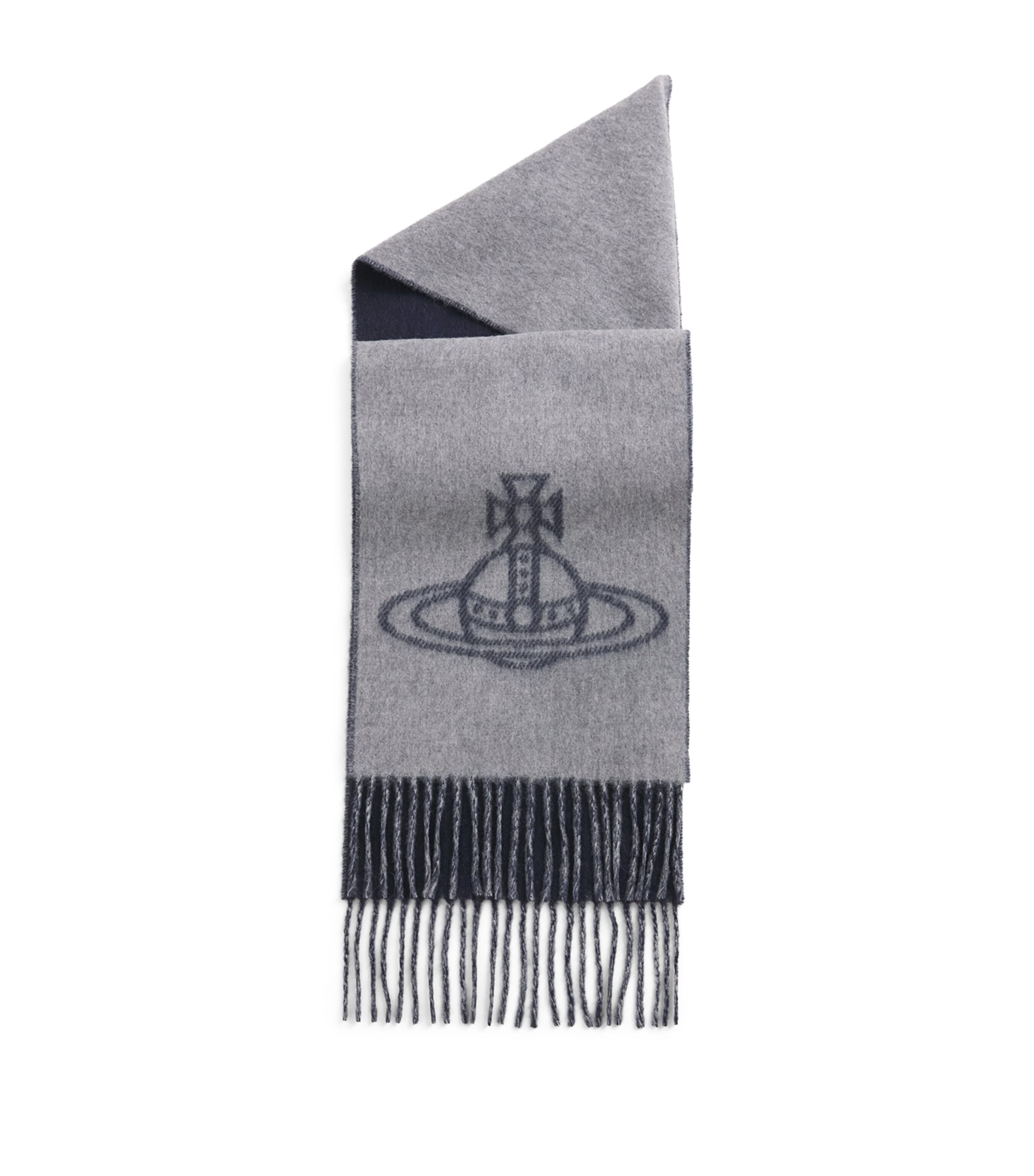 Vivienne Westwood Wool Orb Scarf Mineral Grey