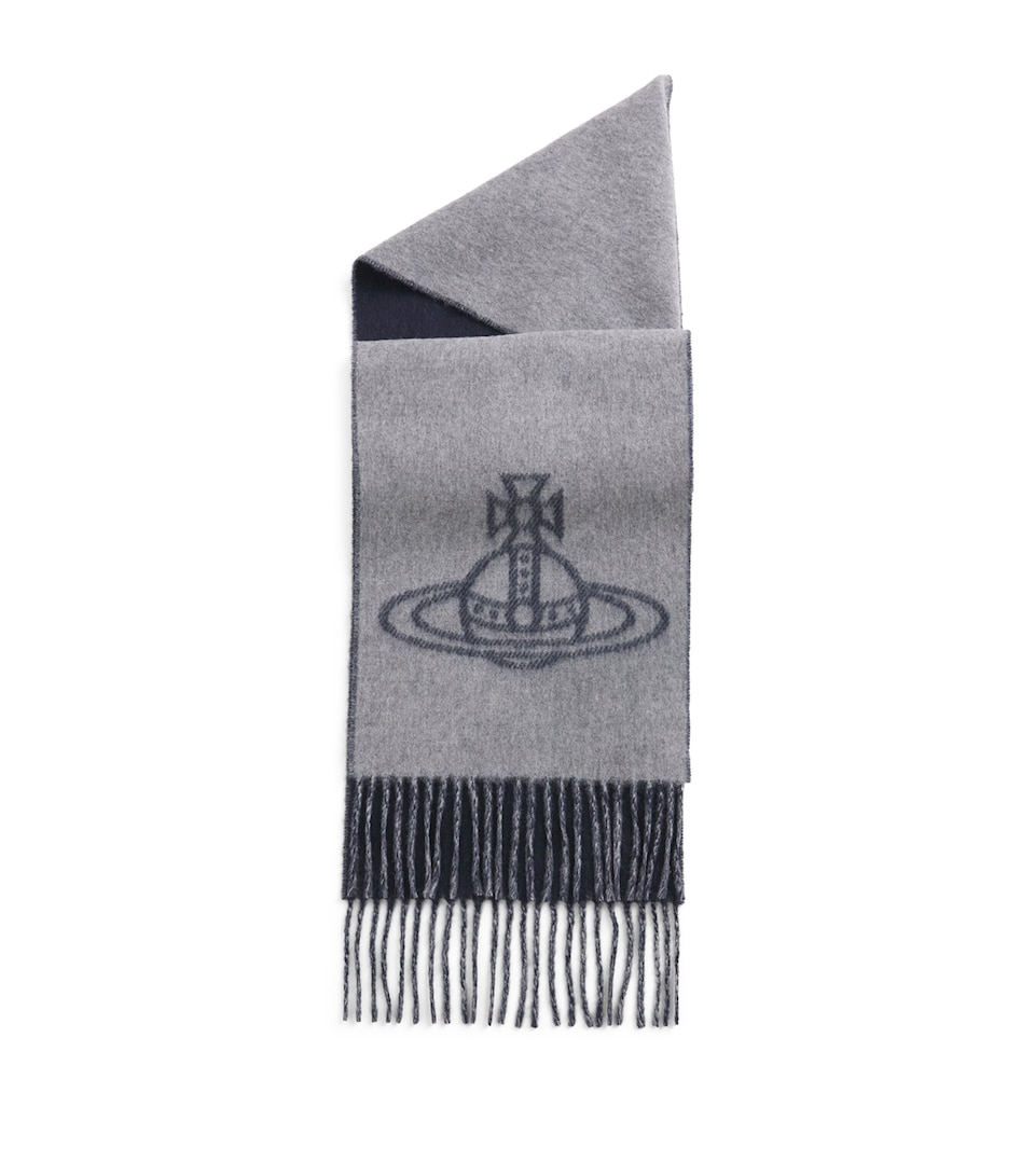 Vivienne Westwood Wool Orb Scarf Mineral Grey