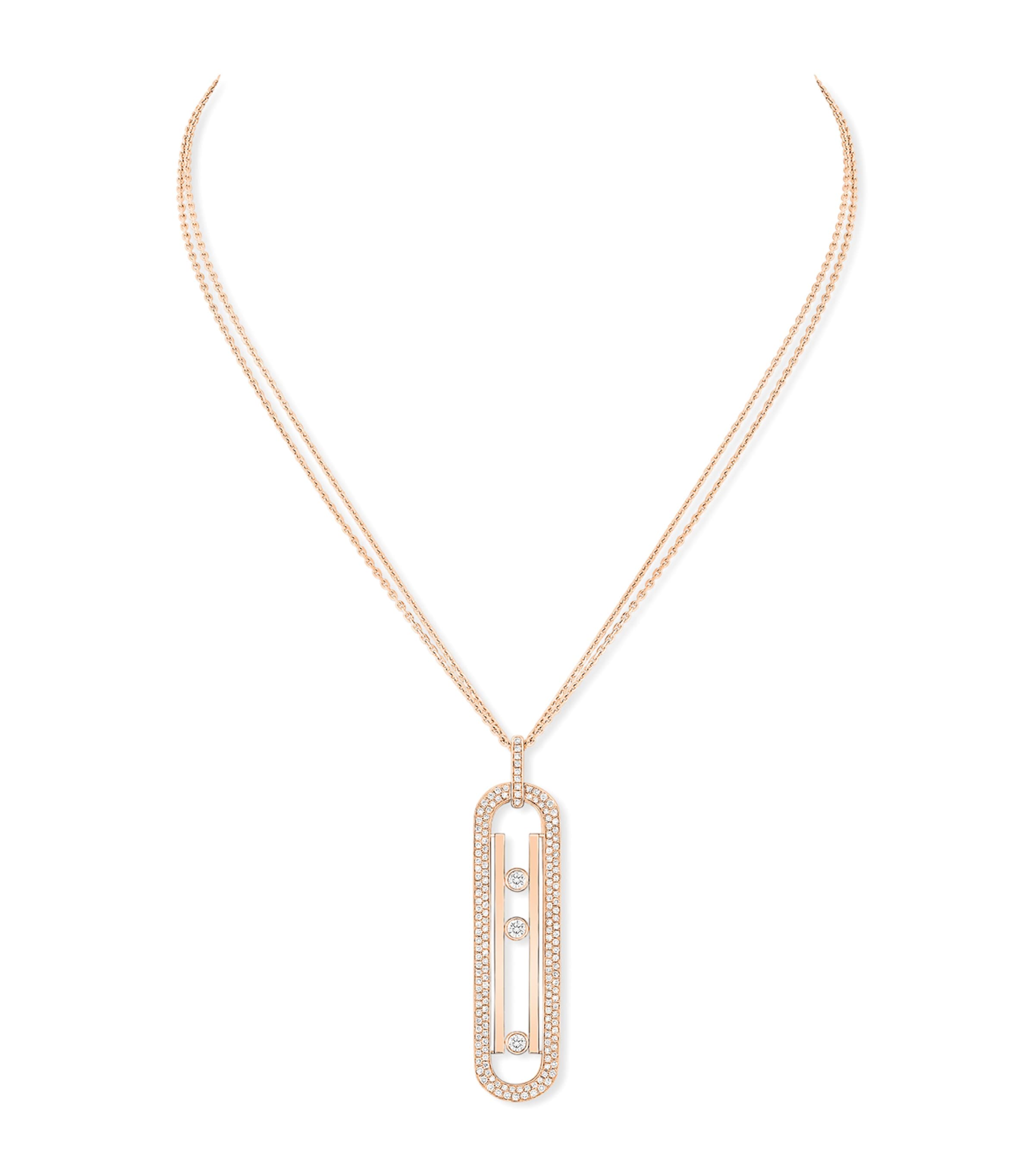 Messika Move 10th Birthday Pink Gold and Diamond Necklace (1.15ct) Pink Gold