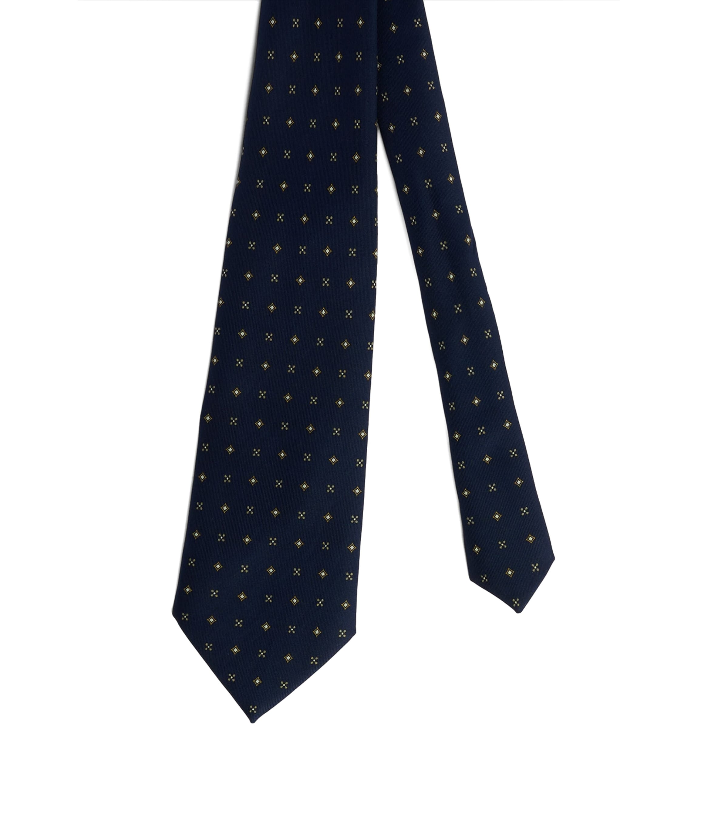 Dunhill Silk Printed Tie Navy