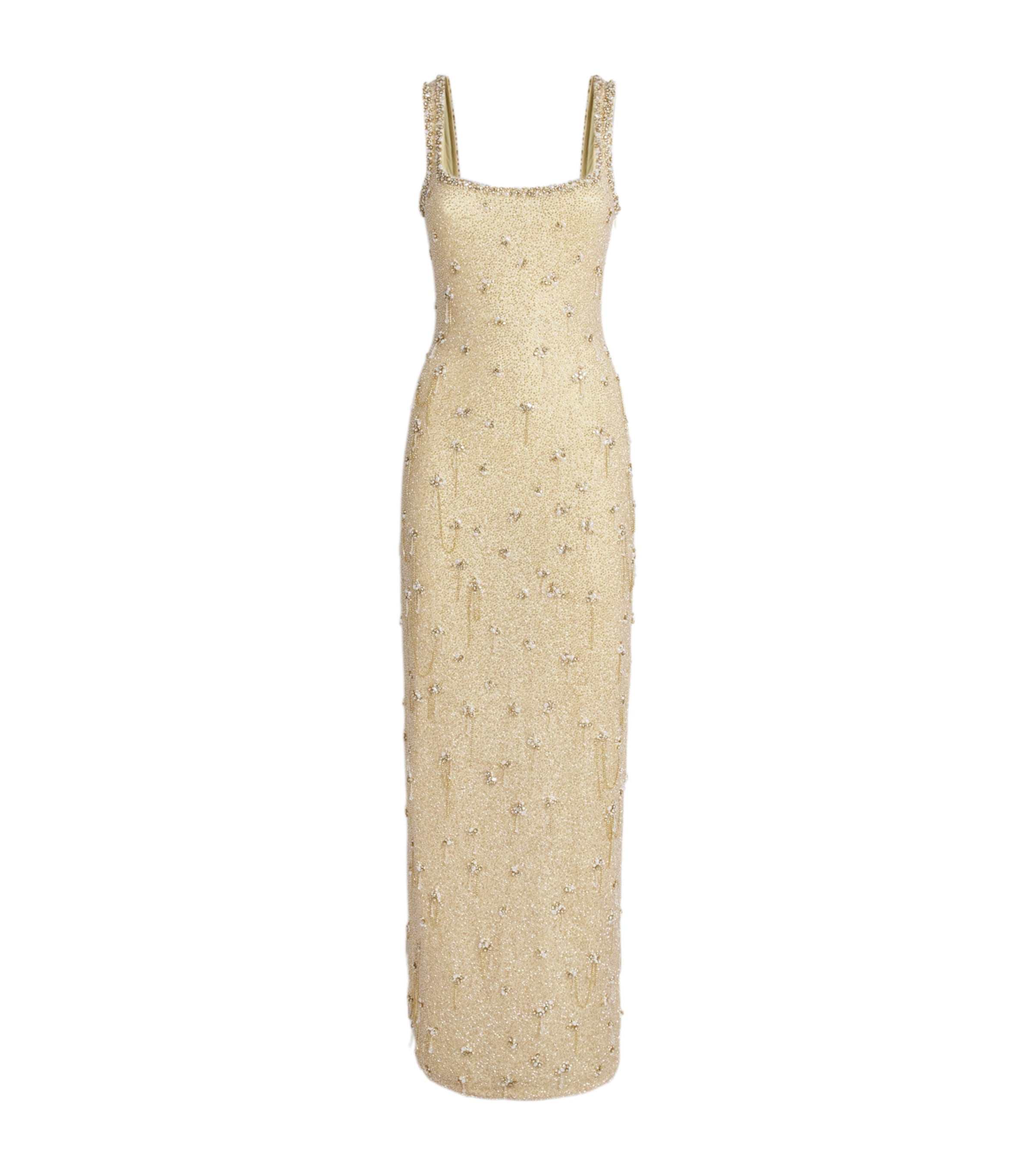 Clio Peppiatt Womens Embellished Athena Gown Gold