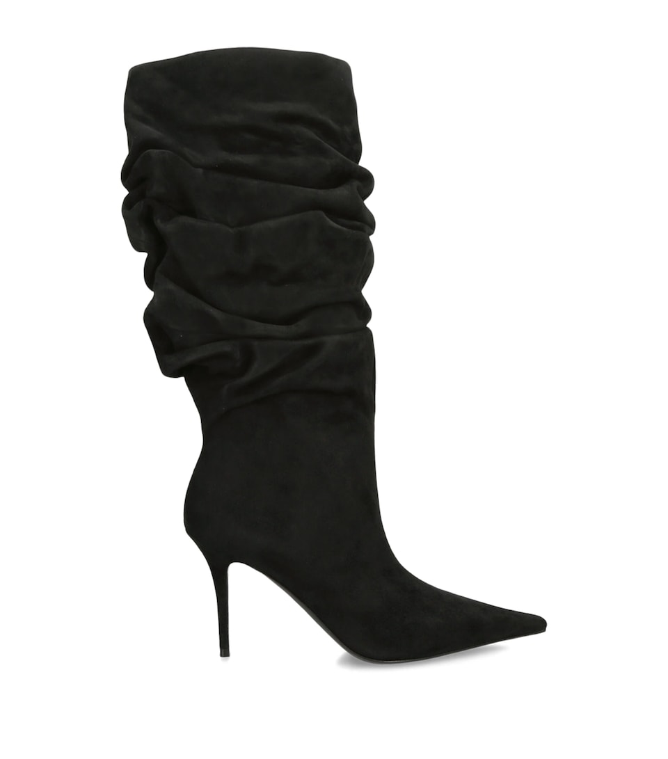 Amina Muaddi Suede Anok Boots 90 Black