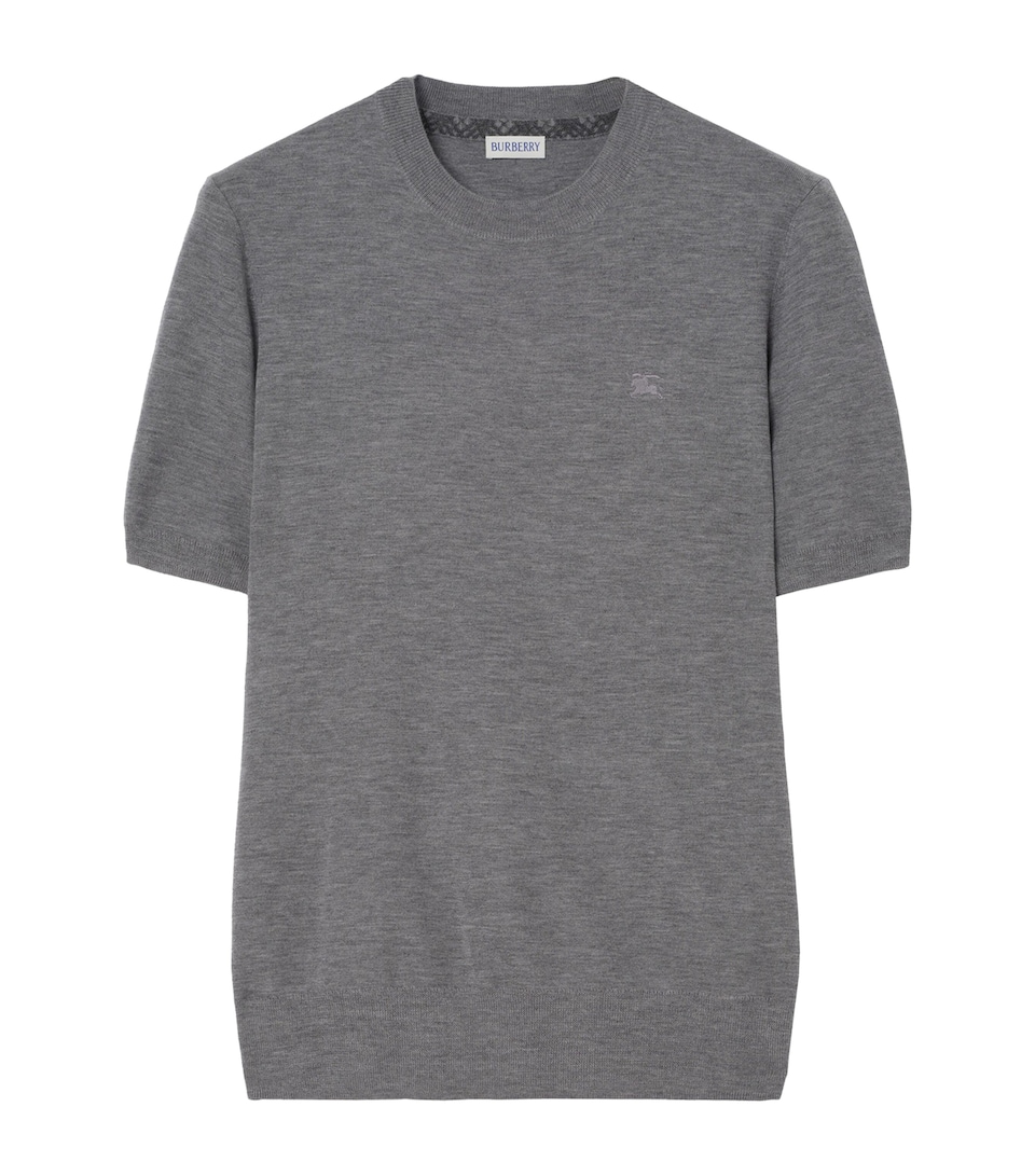 Burberry Mens Cashmere T-Shirt Mid Grey Melange