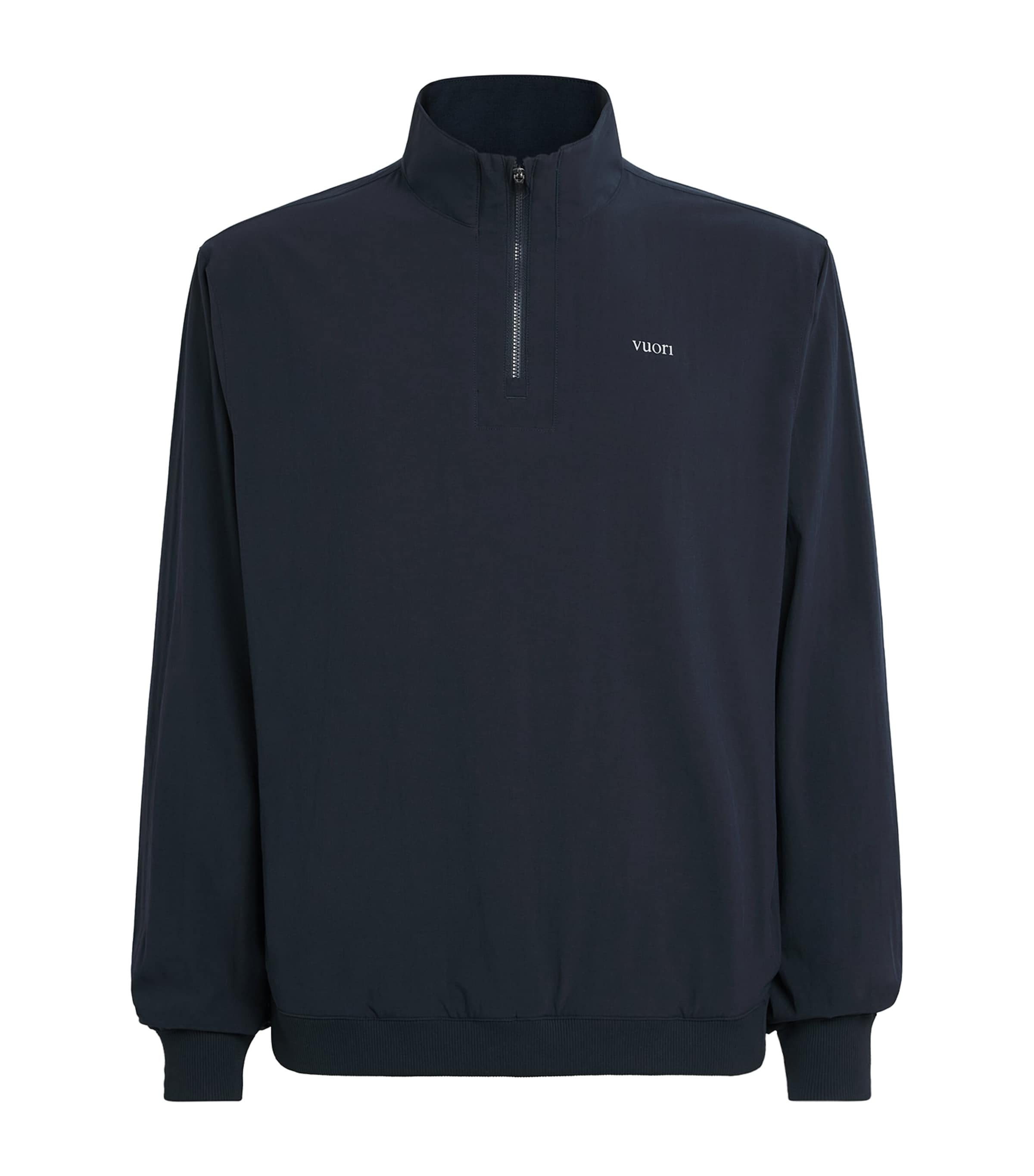 VUORI Mens Venture Quarter Zip Jacket Inl Ink Linen