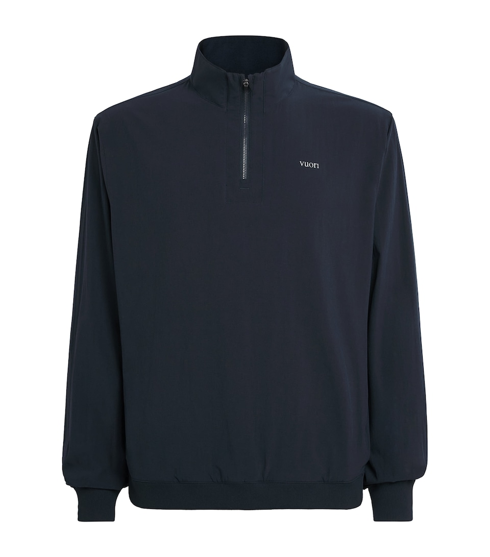 VUORI Mens Venture Quarter Zip Jacket Inl Ink Linen