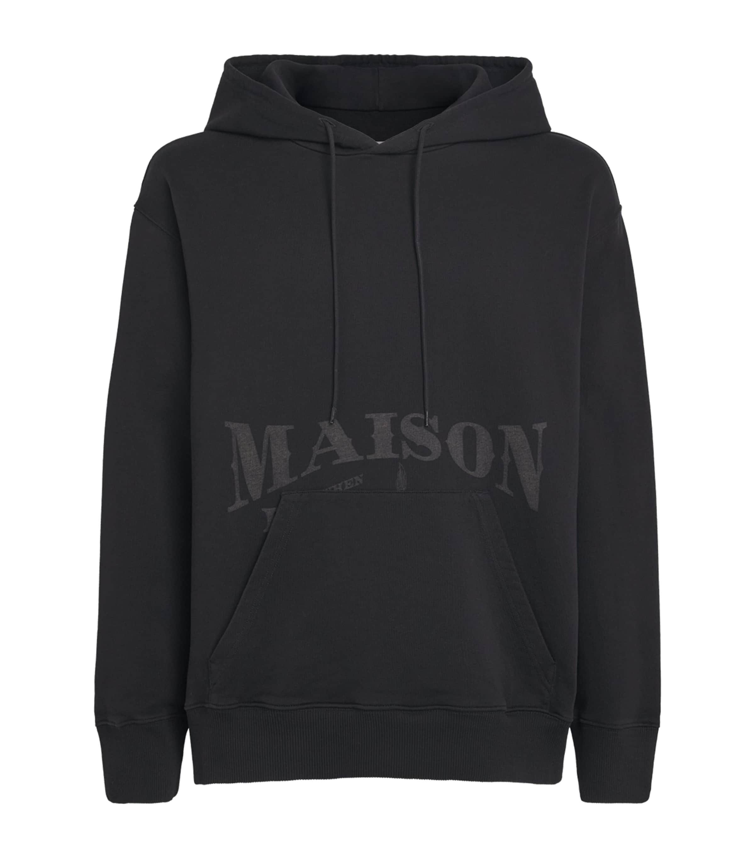 MM6 Maison Margiela Mens Oversized Logo Hoodie Black