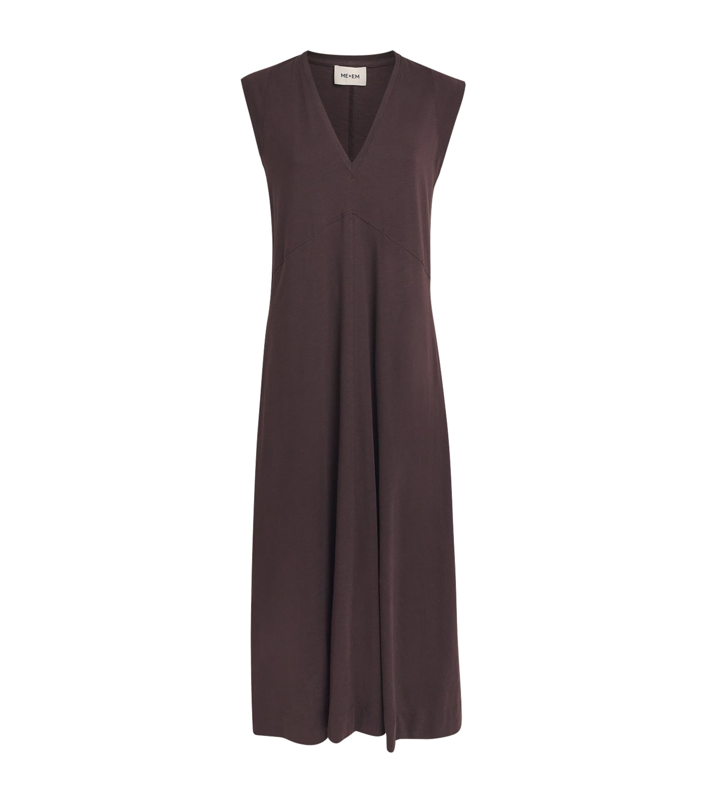 ME+EM Womens Jersey A-Line Maxi Dress Summer Chocolate