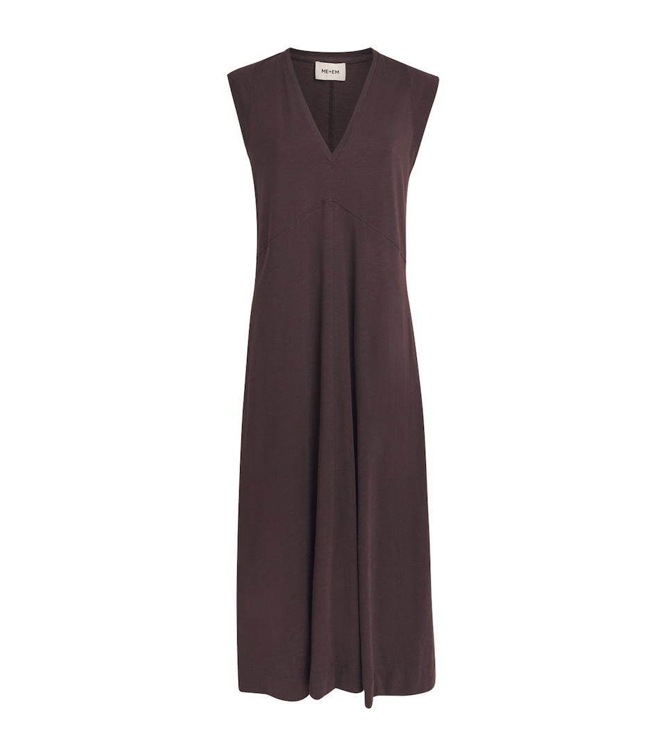 ME+EM Womens Jersey A-Line Maxi Dress Summer Chocolate