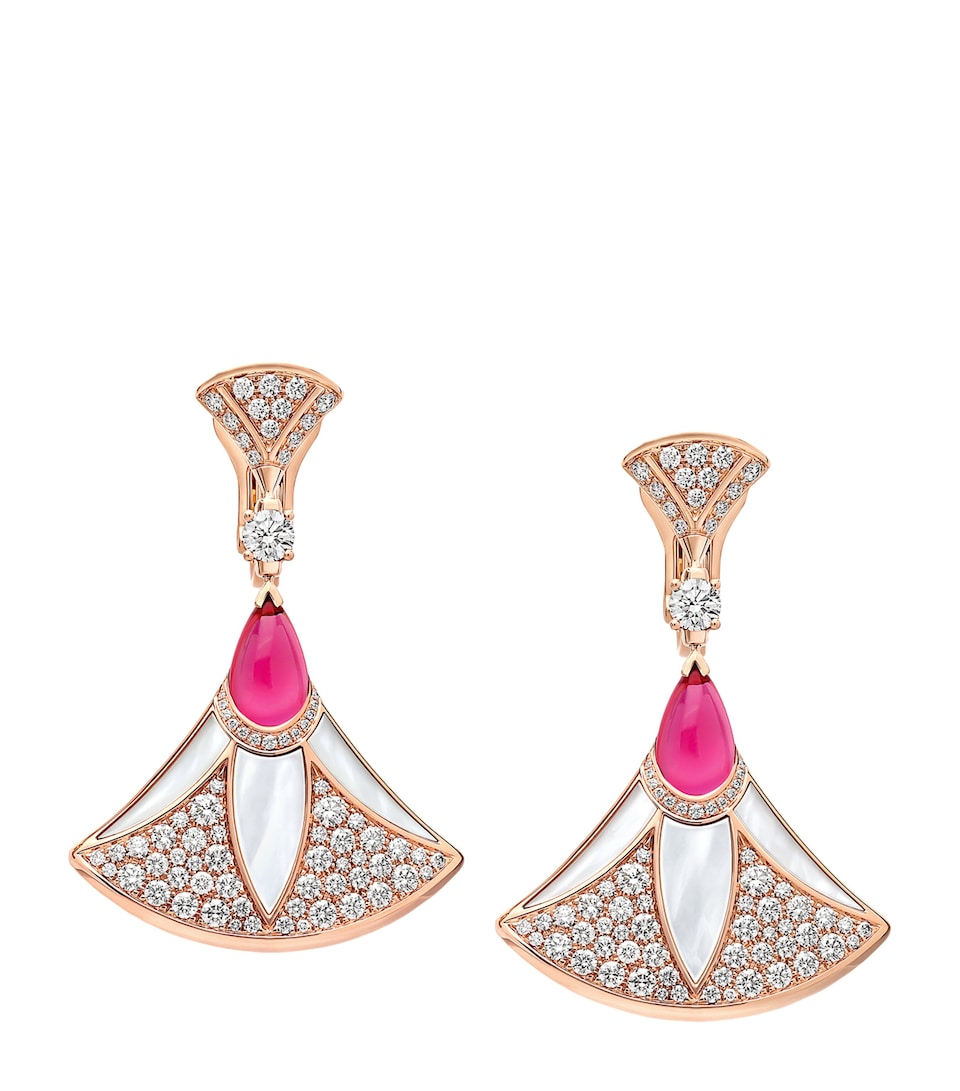 Rose Gold, Diamond and Mother-of-Pearl Diva’s Dream Earrings