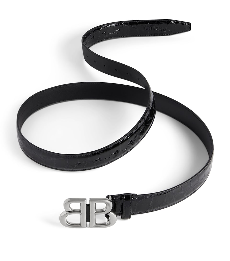 Patent Leather Logo Belt
