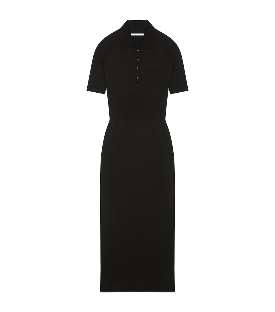 Givenchy Womens Wool-Blend Polo Dress Black