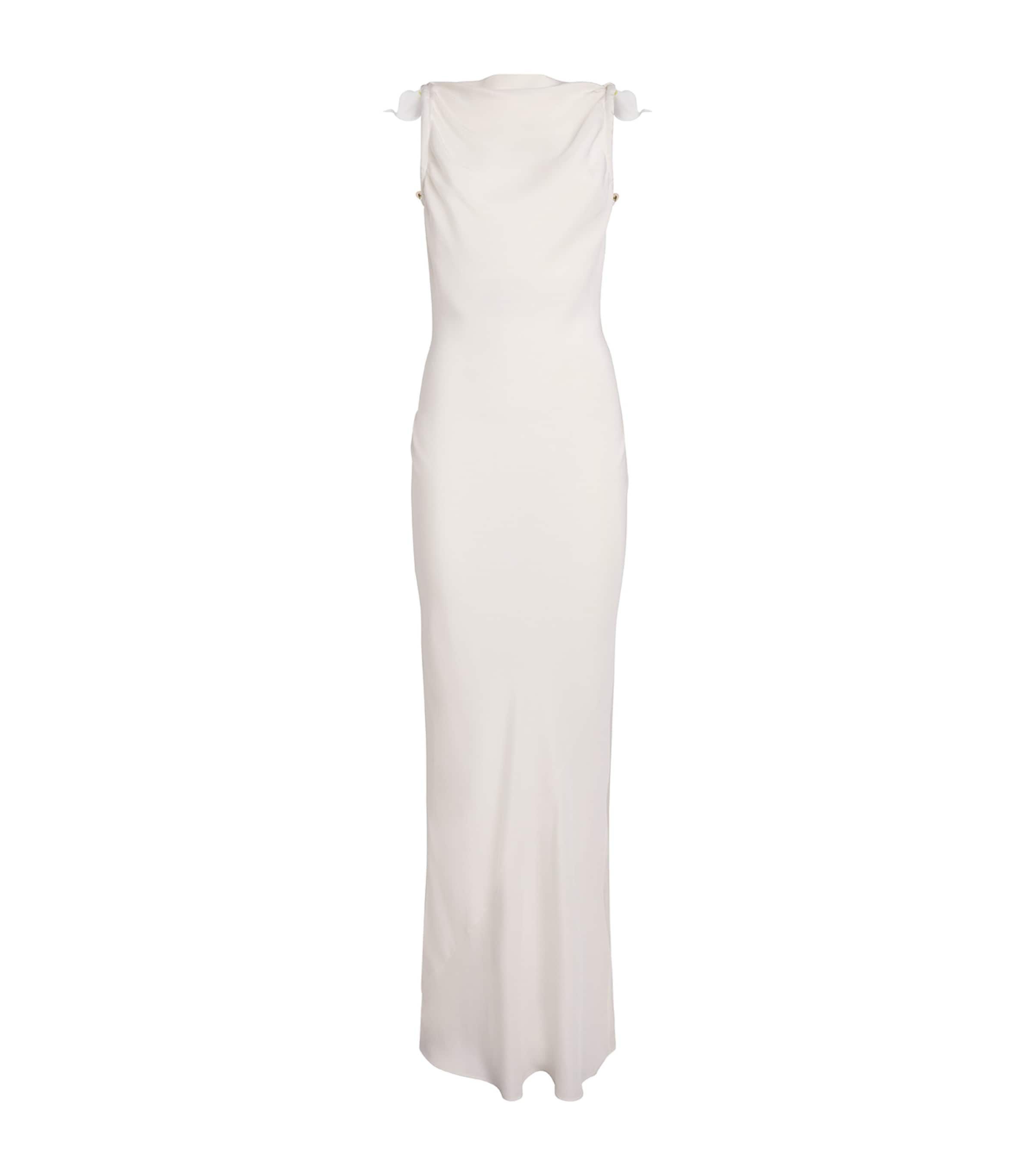 Cult Gaia Womens Silk Celestina Maxi Dress Off White